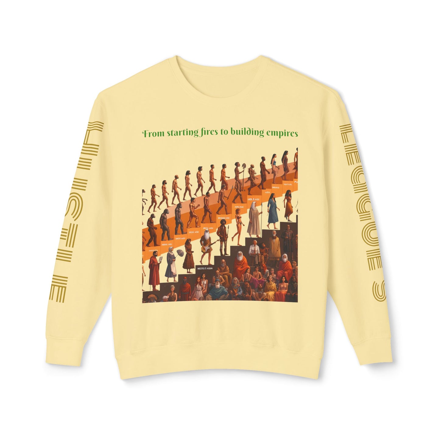 Sudadera unisex ligera con cuello redondo de HLE: de iniciar incendios a construir imperios
