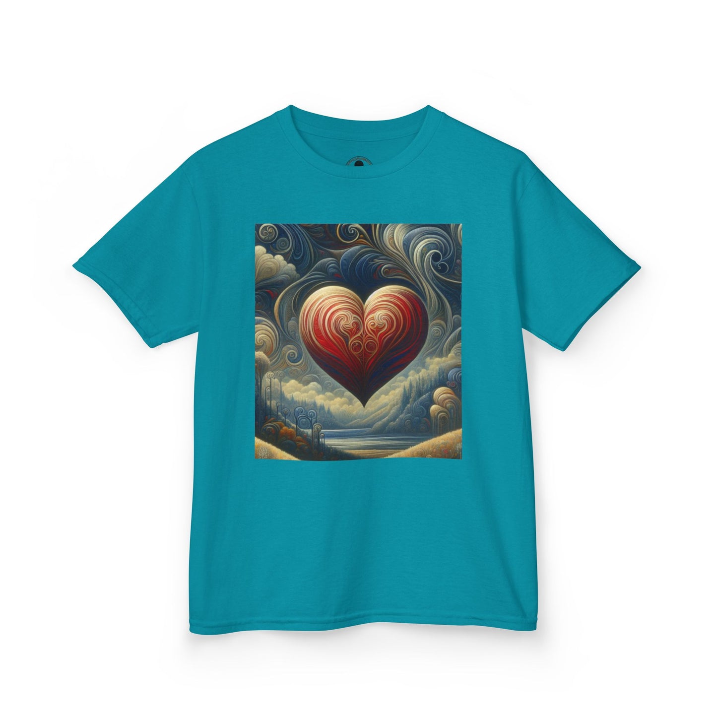 Kids Heavy Cotton™ Tee - Heart Design & Hustle Empire Quote Tee for Young Trendsetters