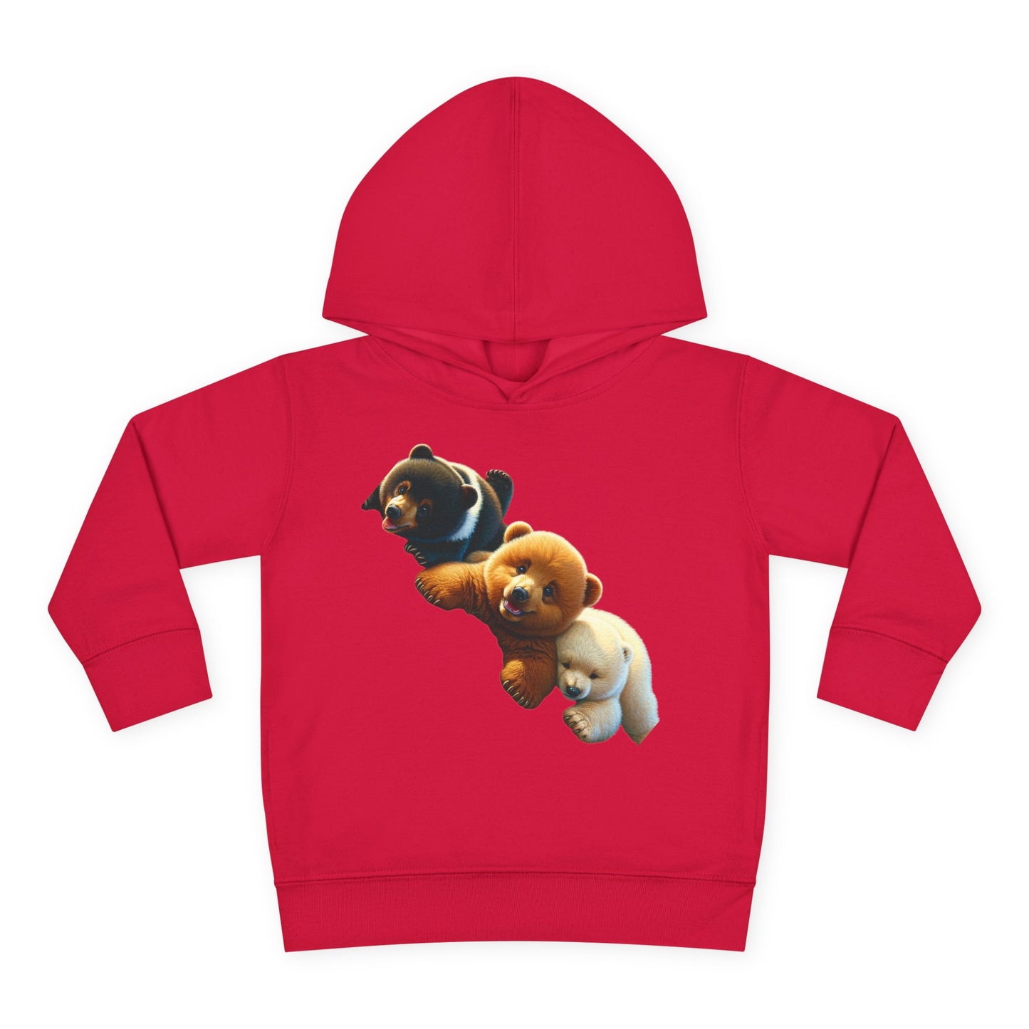 Cute Bear Toddler Hoodie - Cozy Fleece Pullover with 'Hustle' Design
