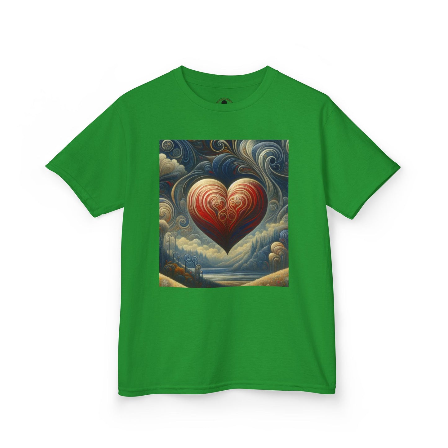 Kids Heavy Cotton™ Tee - Heart Design & Hustle Empire Quote Tee for Young Trendsetters