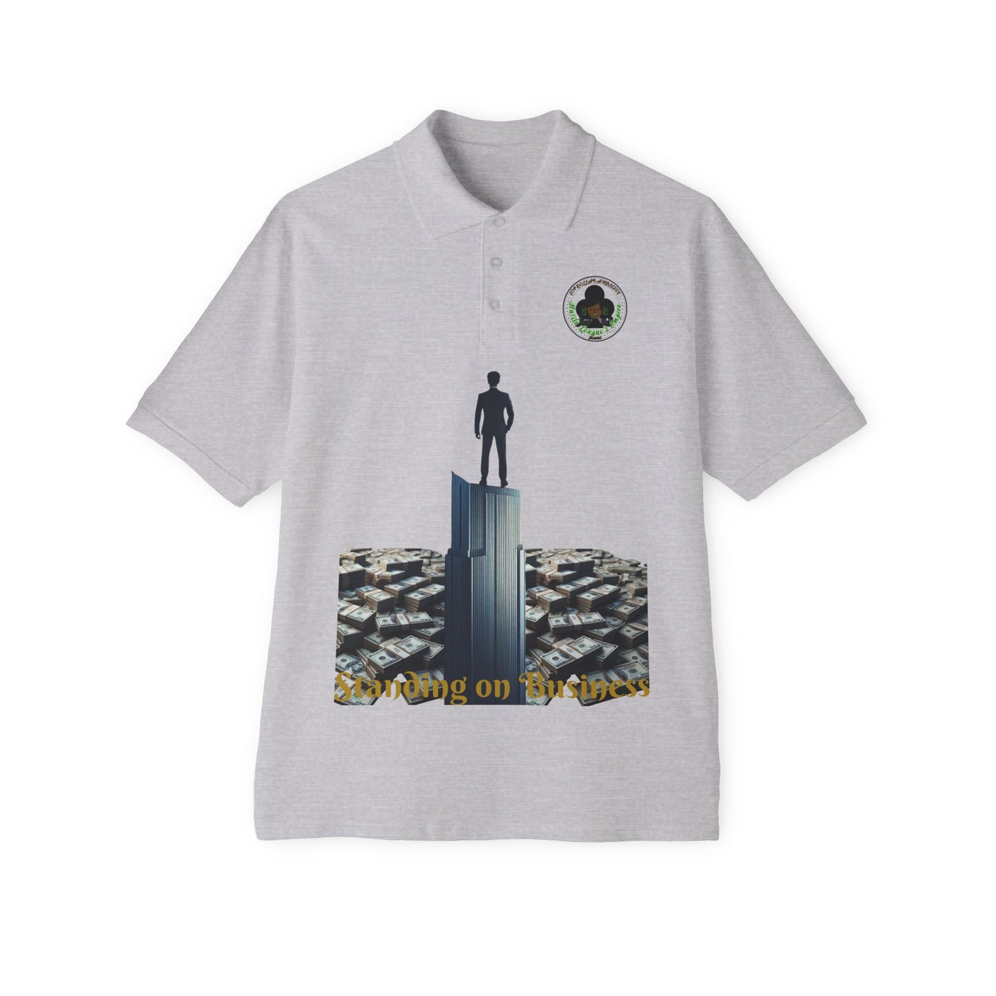 Polo de piqué para hombre Hustle & Grind - Estilo motivacional para emprendedores