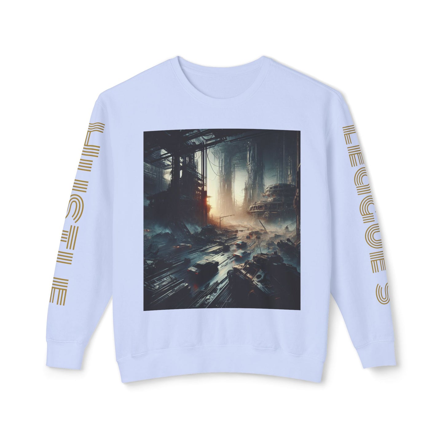 Unisex Lightweight Crewneck Sweatshirt - 'Empire Hustle' Urban Art Design