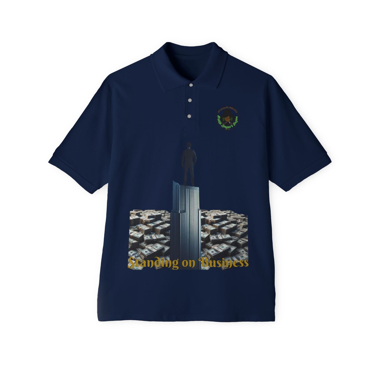 Polo de piqué para hombre Hustle & Grind - Estilo motivacional para emprendedores
