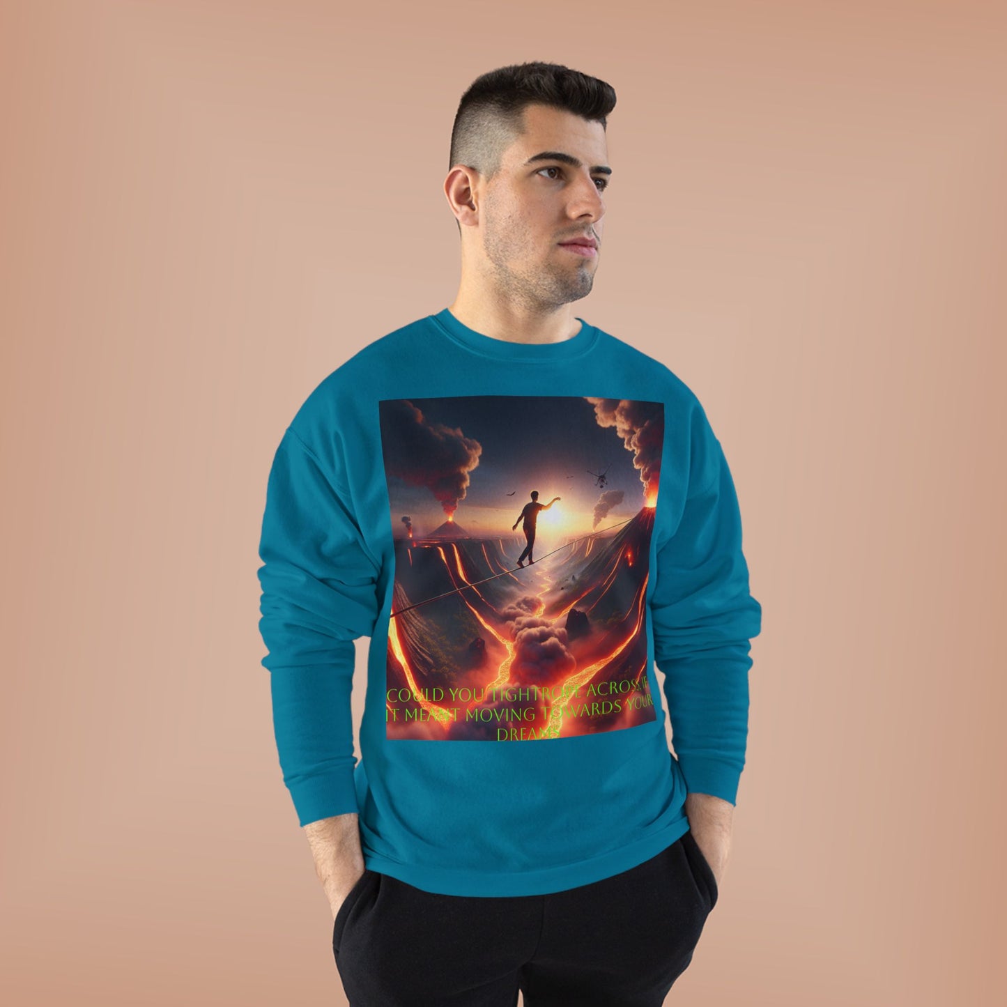 Hustle League's Empire Unisex EcoSmart Crewneck Sweatshirt - Motivational Vintage Style