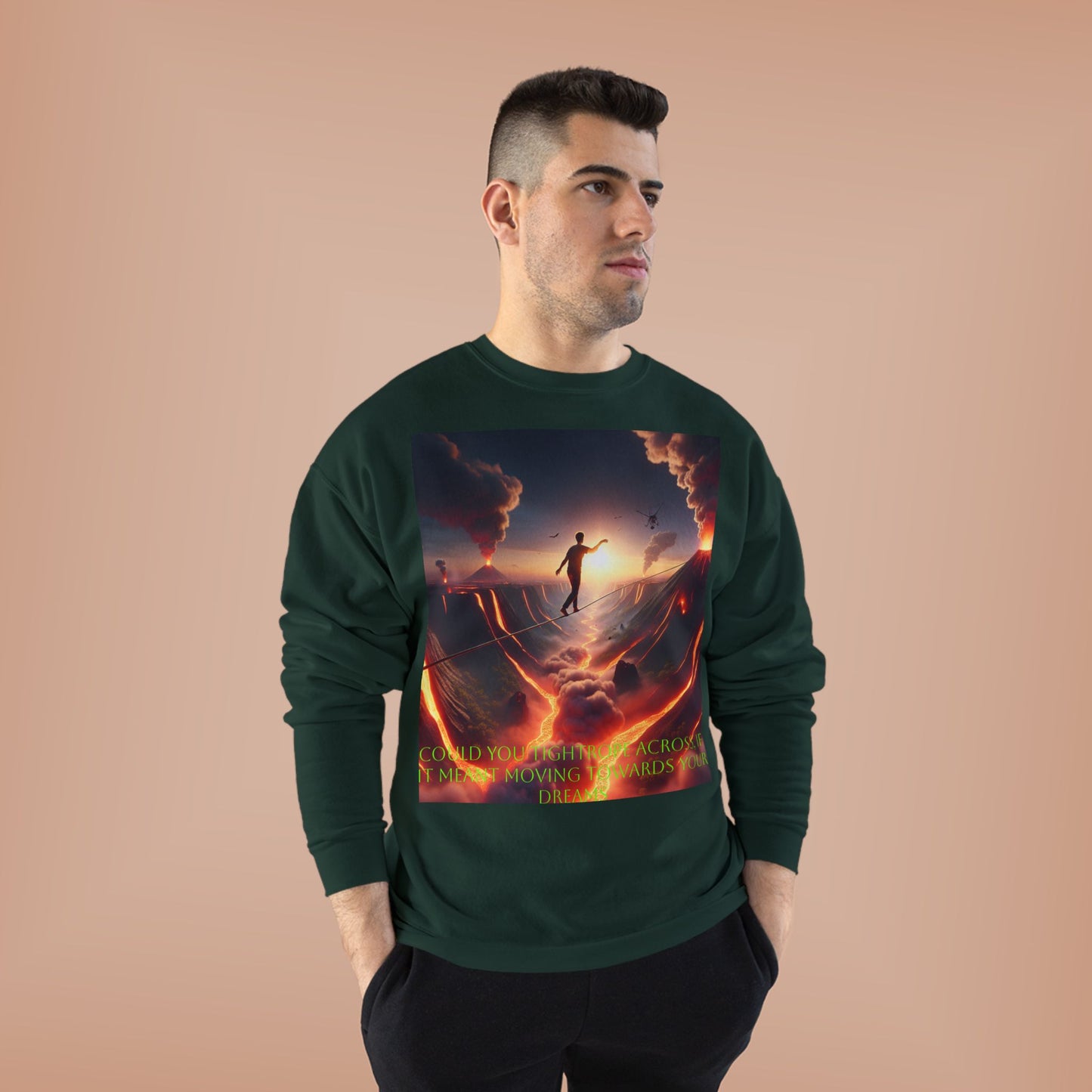 Hustle League's Empire Unisex EcoSmart Crewneck Sweatshirt - Motivational Vintage Style