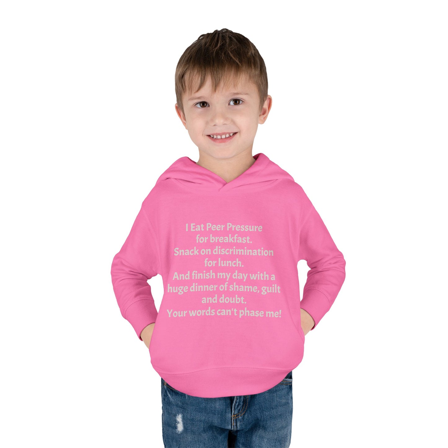 Empowering Toddler Fleece Hoodie - "I Eat Peer Pressure"
