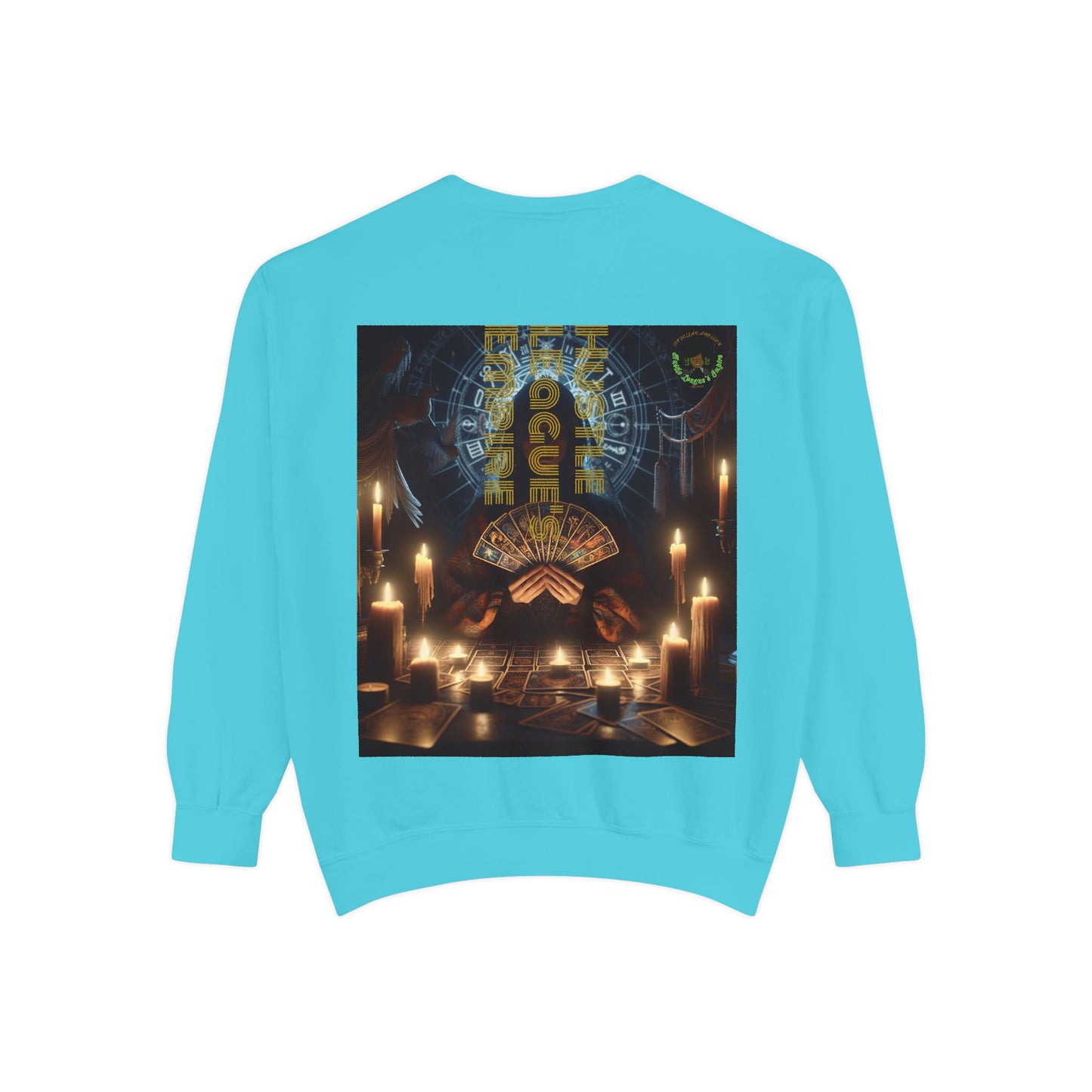 Mystic Candlelight Unisex Garment-Dyed Sweatshirt with Tarot Design