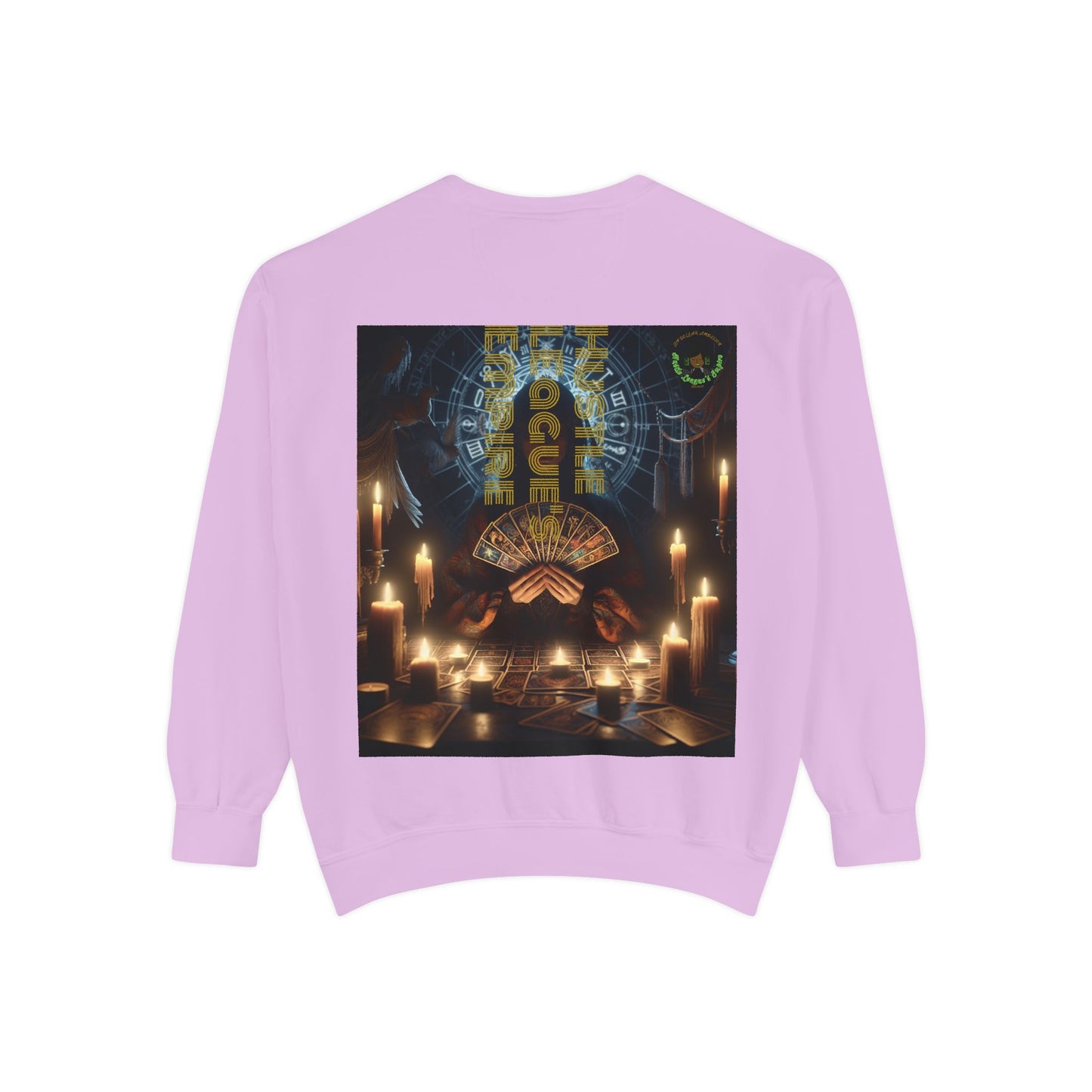 Mystic Candlelight Unisex Garment-Dyed Sweatshirt with Tarot Design