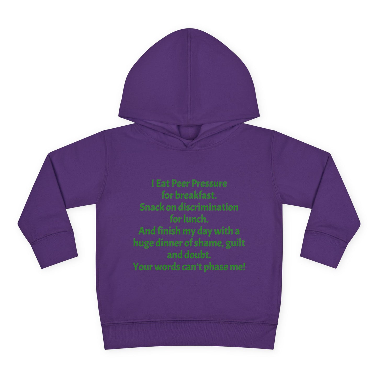 Empowering Toddler Fleece Hoodie - "I Eat Peer Pressure"