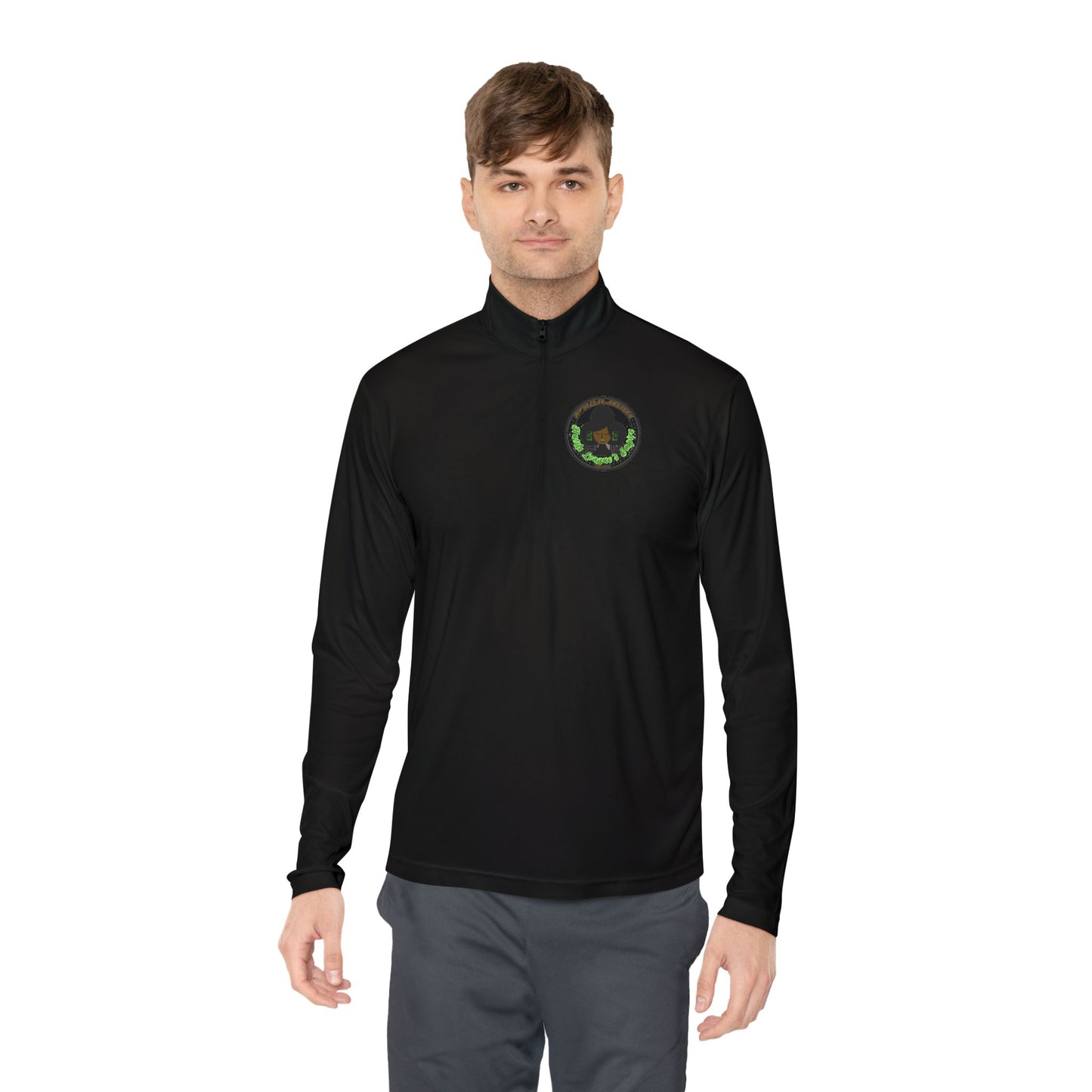 Unisex Quarter-Zip Pullover - Hustle Empire with Motivational Quotes