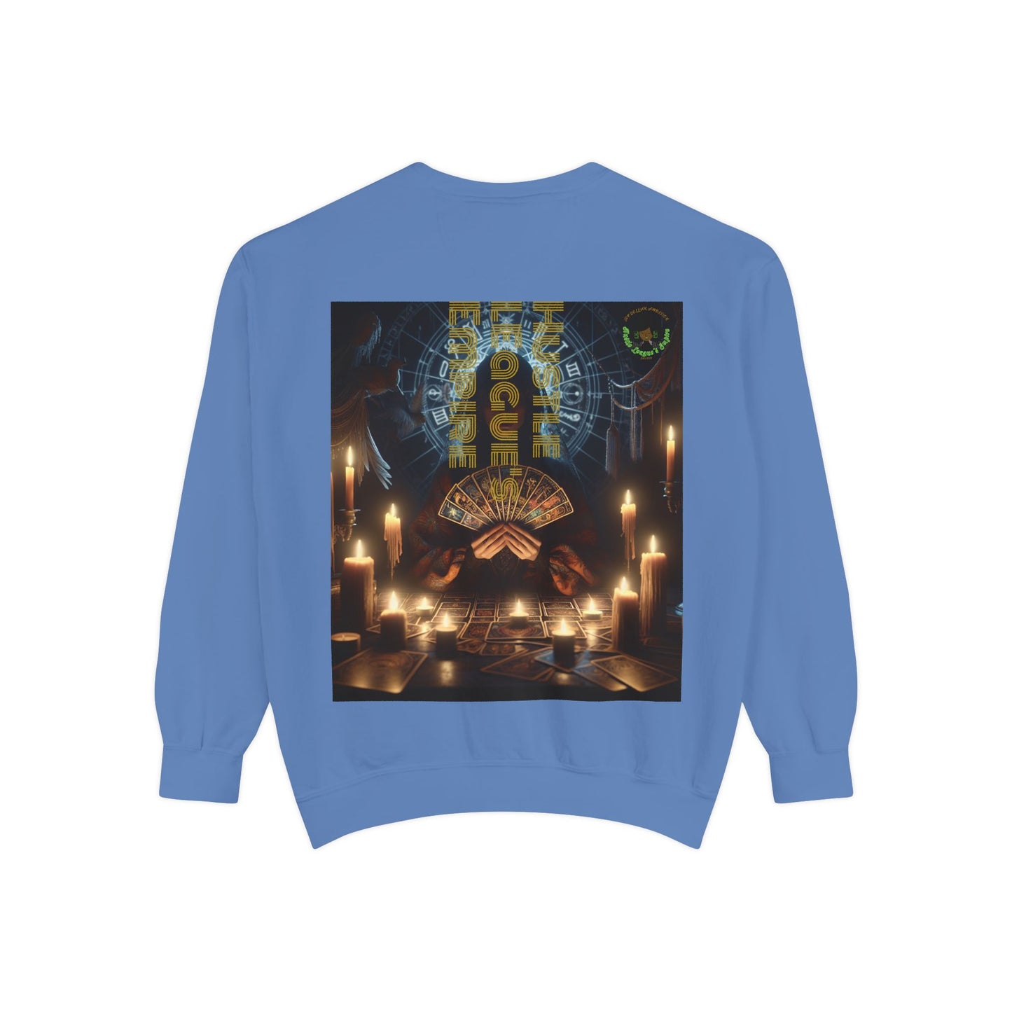 Mystic Candlelight Unisex Garment-Dyed Sweatshirt with Tarot Design