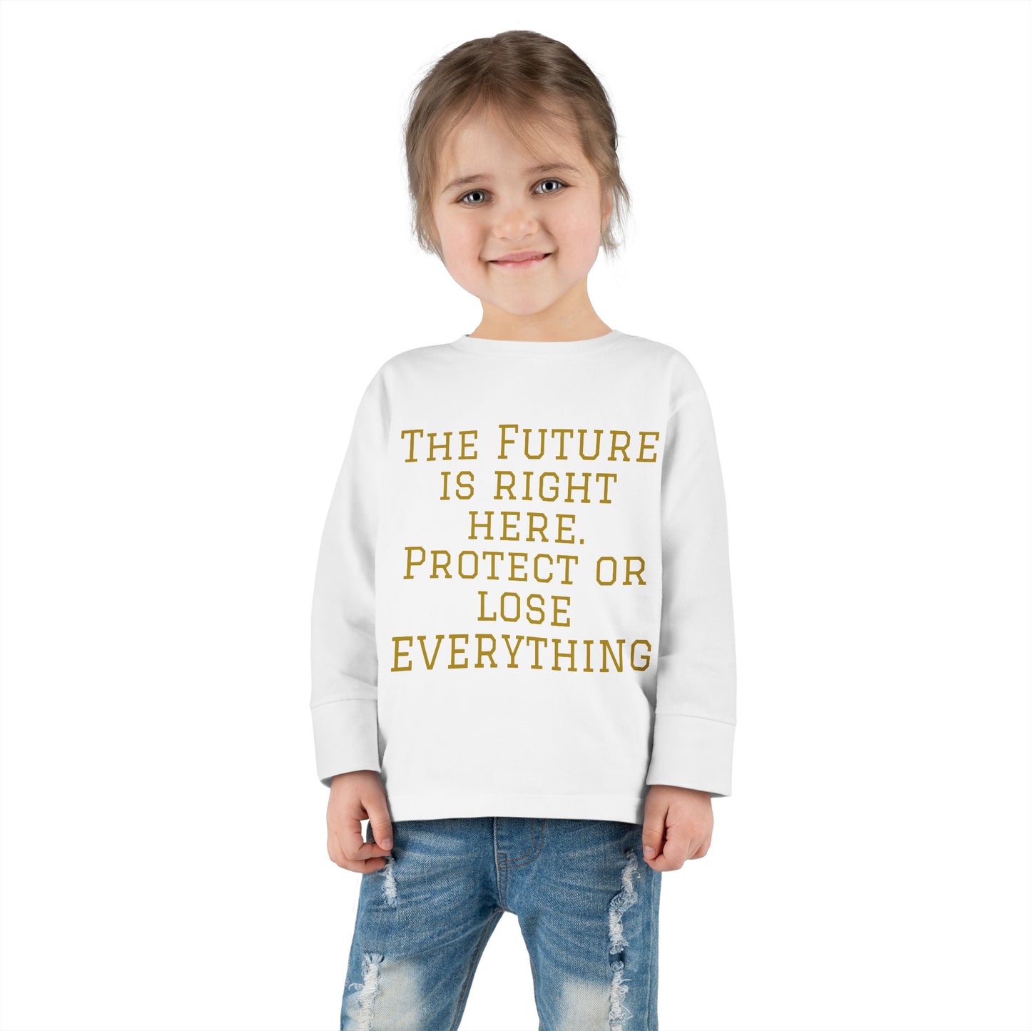 Camiseta de manga larga para niños pequeños: "El futuro está aquí" y "El imperio de la Hustle League"