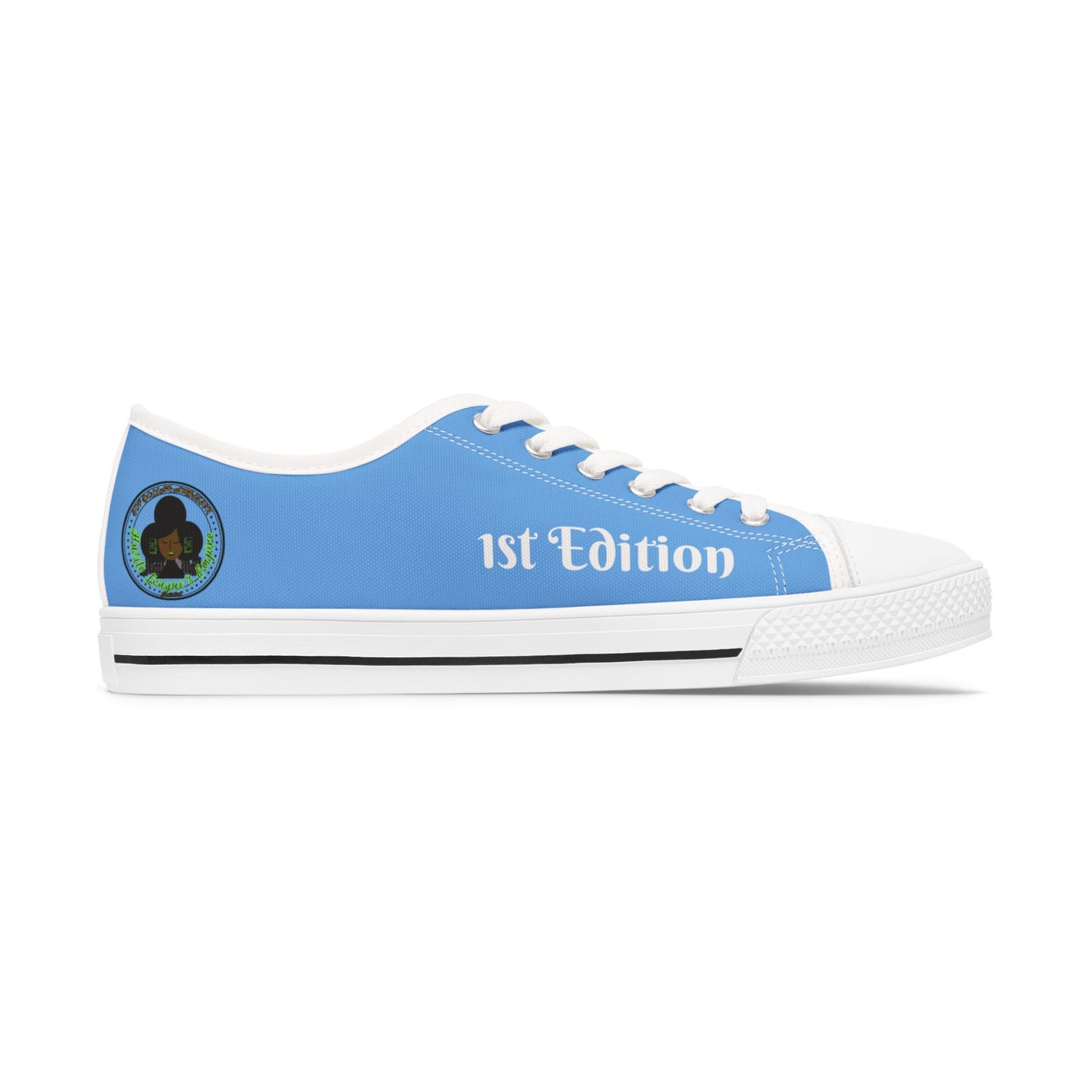 Blue HLE Women Low Top Sneakers - &Respect the Hustle Design