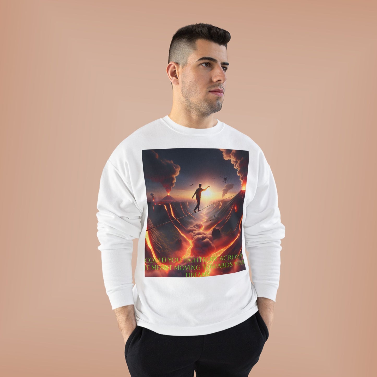 Hustle League's Empire Unisex EcoSmart Crewneck Sweatshirt - Motivational Vintage Style