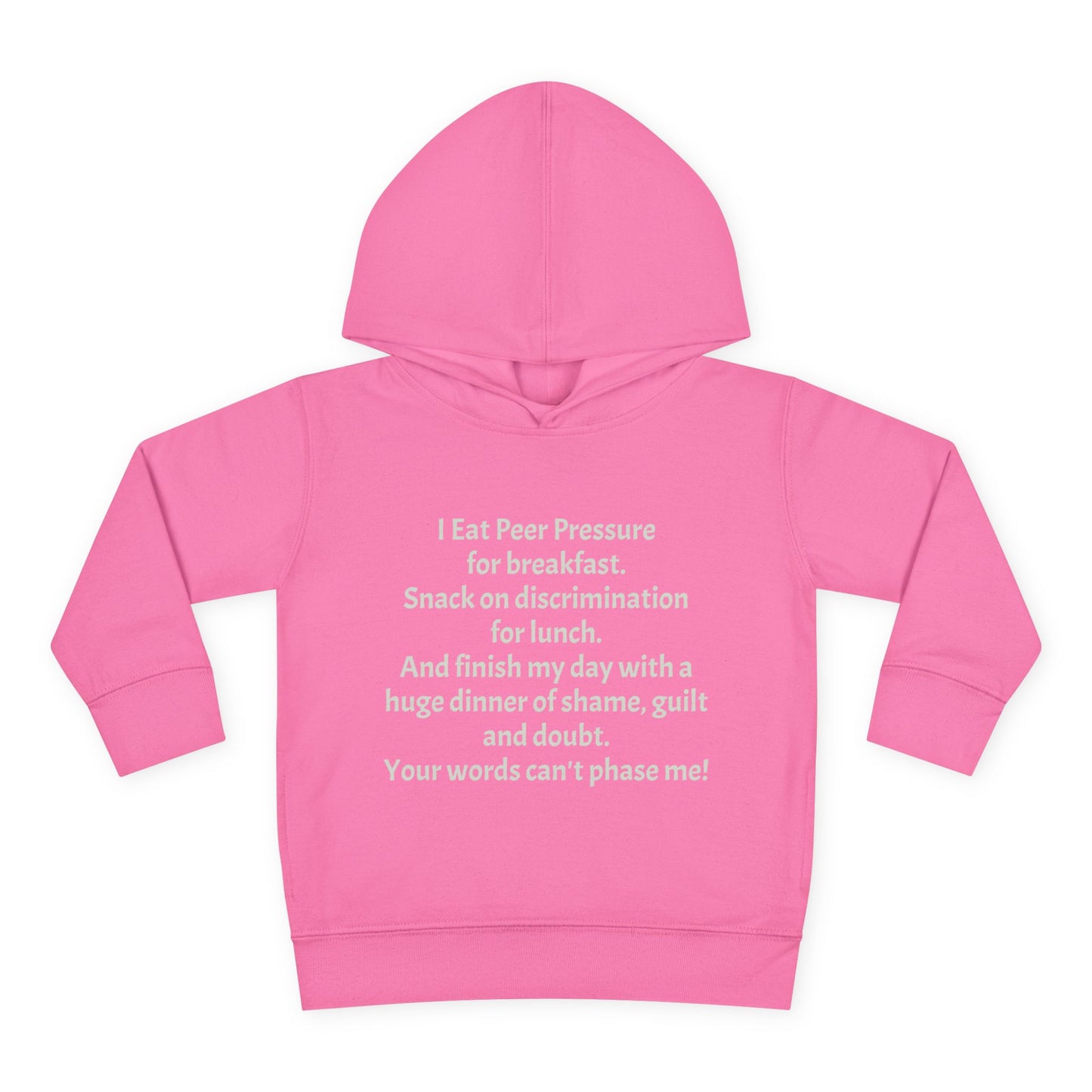 Empowering Toddler Fleece Hoodie - "I Eat Peer Pressure"