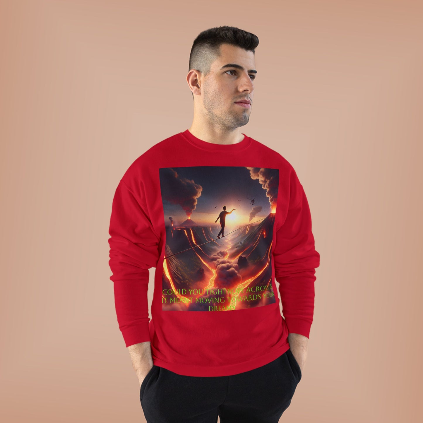 Hustle League's Empire Unisex EcoSmart Crewneck Sweatshirt - Motivational Vintage Style