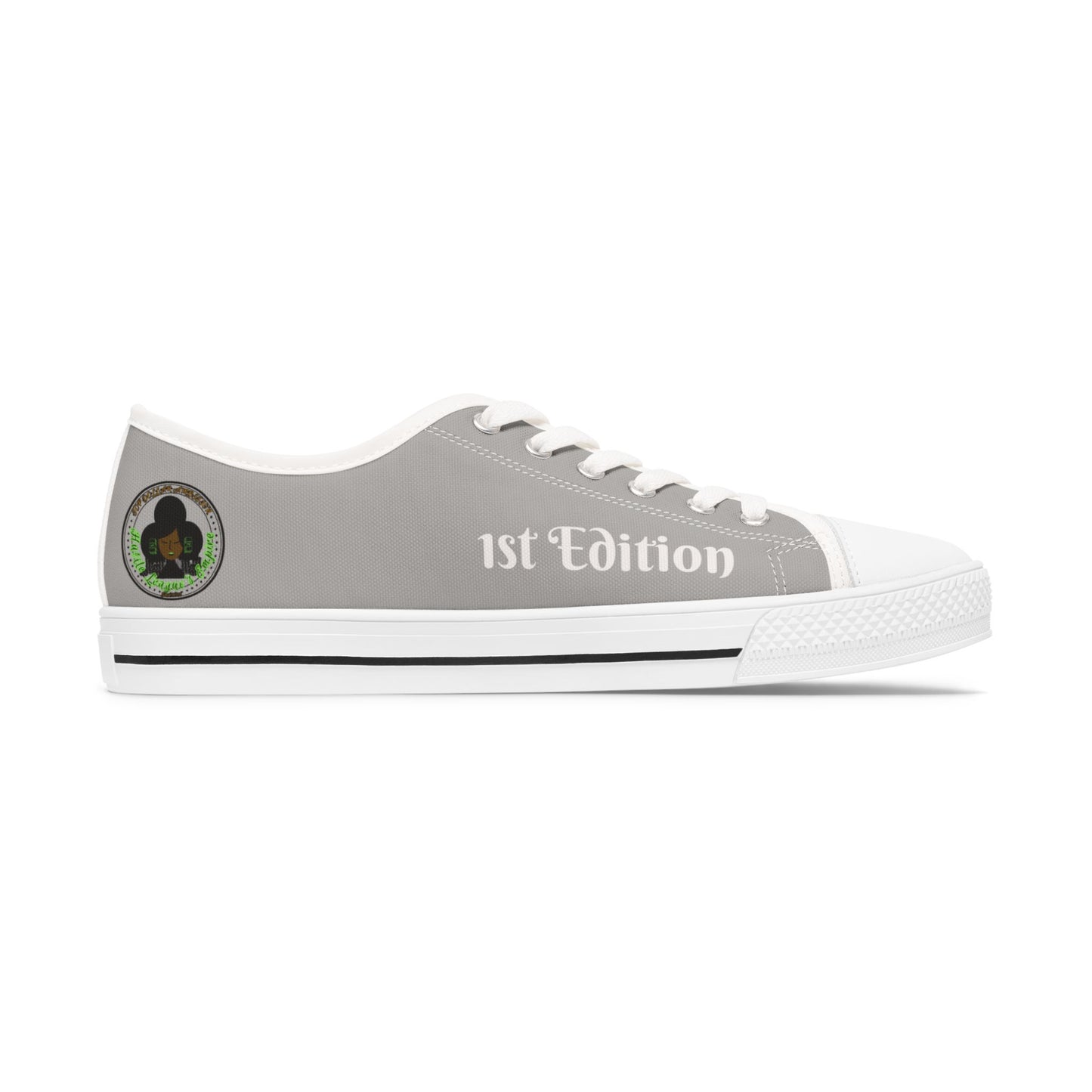 White/Gray Women Low Top Sneakers - &Respect the Hustle Design