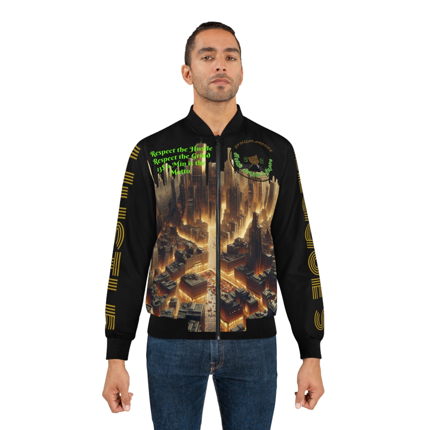 Black HLE Bomber Jacket - Cafe Design