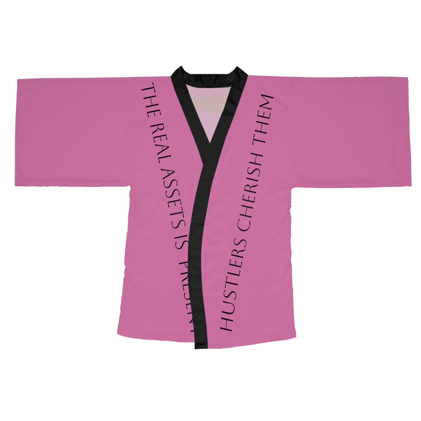 Light Pink HLE Long Sleeve Kimono Robe - Hustlers Cherish Them - Respect the Hustle - Perfect for Relaxation and Self-Care