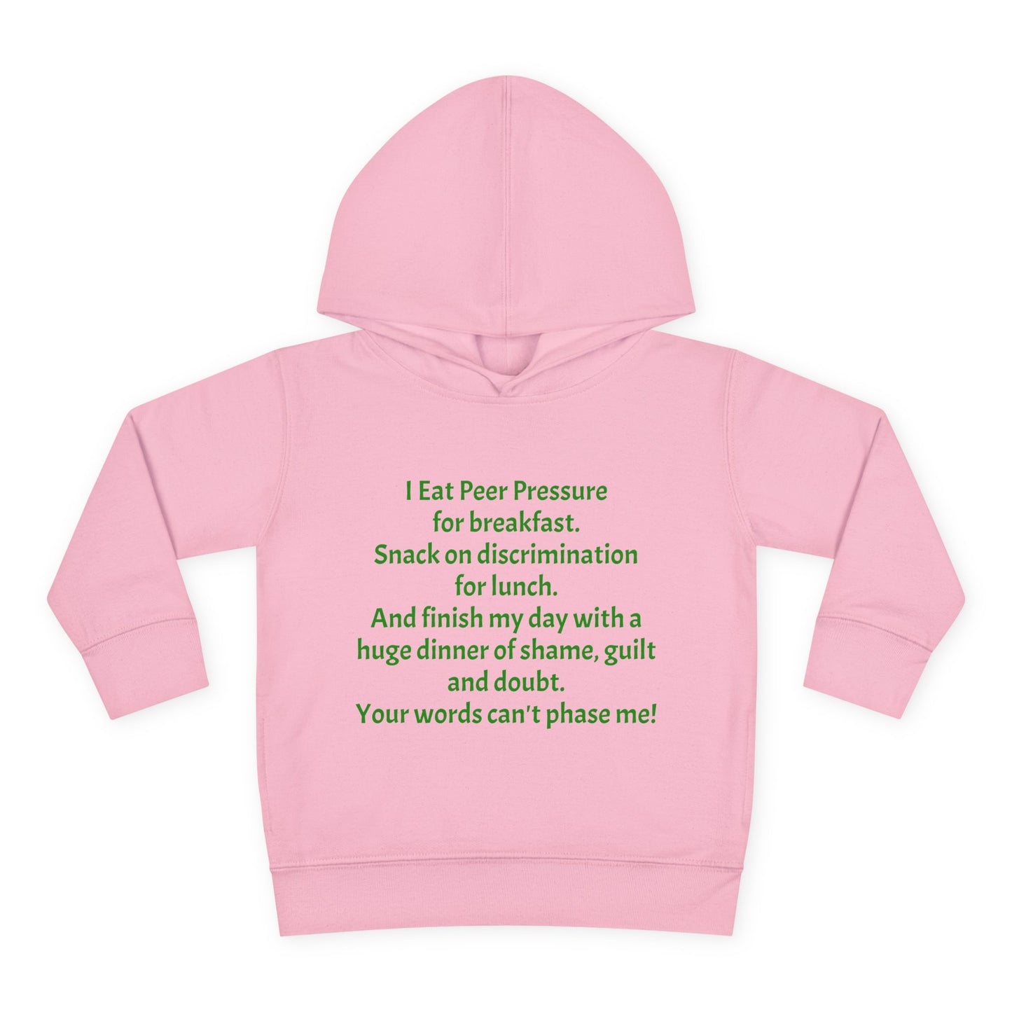 Empowering Toddler Fleece Hoodie - "I Eat Peer Pressure"