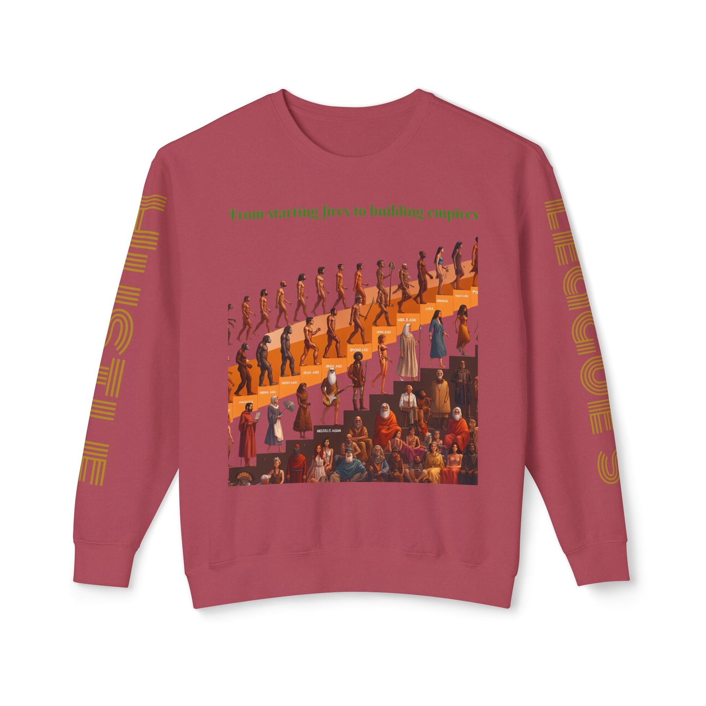 Sudadera unisex ligera con cuello redondo de HLE: de iniciar incendios a construir imperios