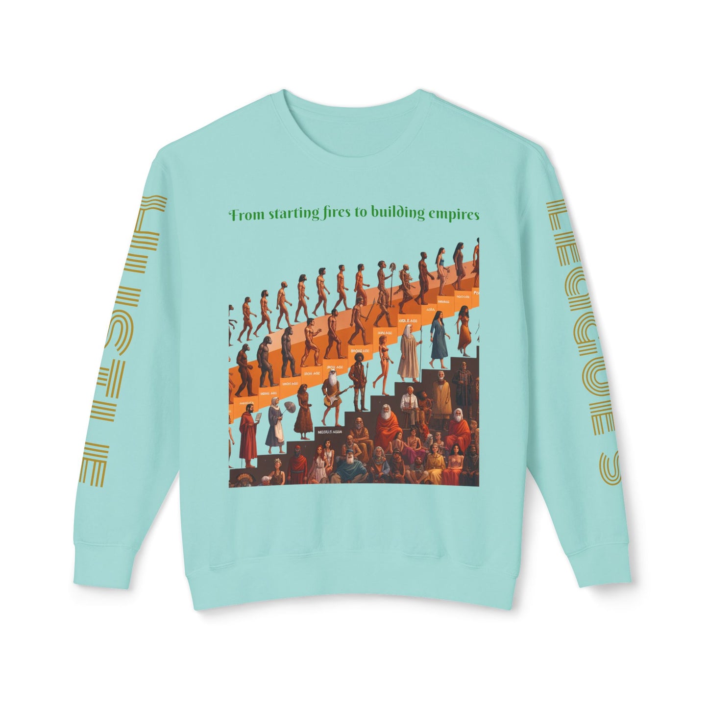 Sudadera unisex ligera con cuello redondo de HLE: de iniciar incendios a construir imperios