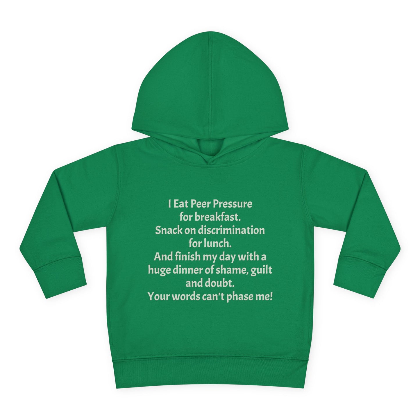 Empowering Toddler Fleece Hoodie - "I Eat Peer Pressure"
