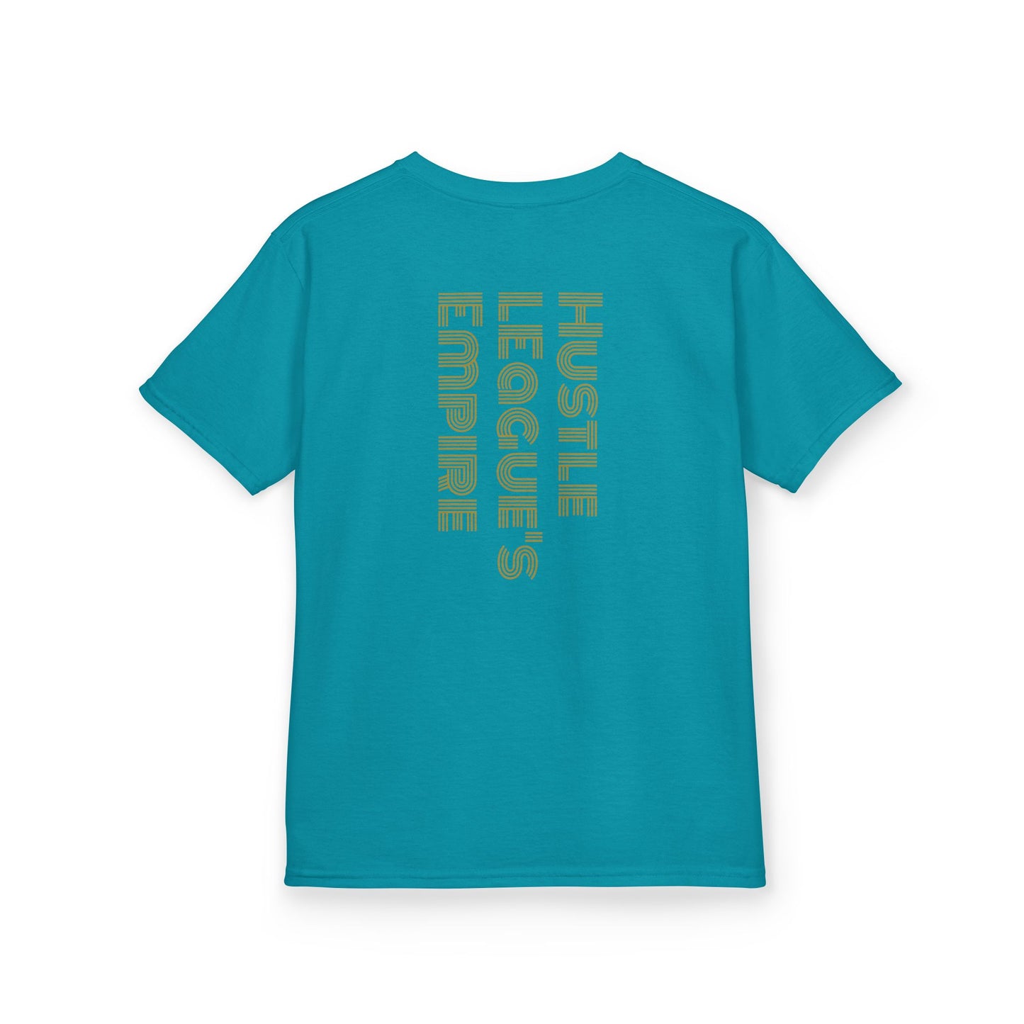 Kids Heavy Cotton™ Tee - Heart Design & Hustle Empire Quote Tee for Young Trendsetters