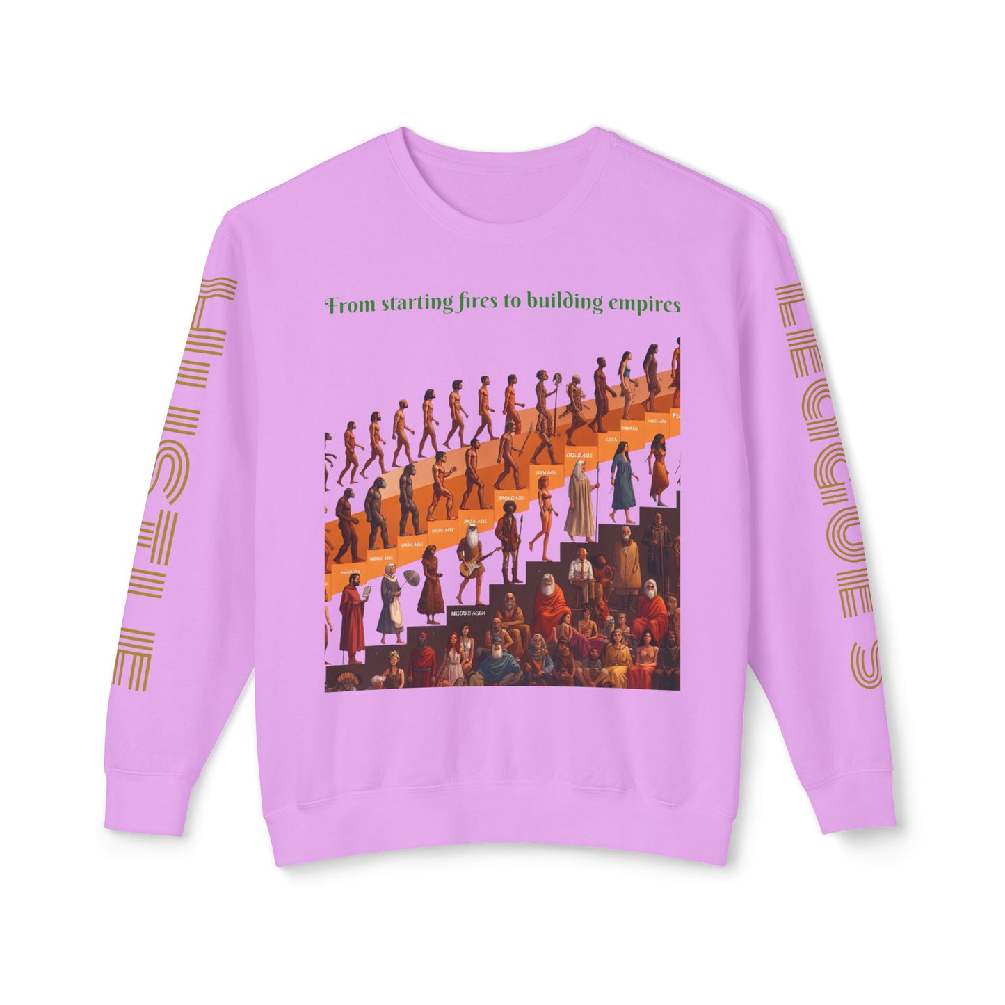 Sudadera unisex ligera con cuello redondo de HLE: de iniciar incendios a construir imperios