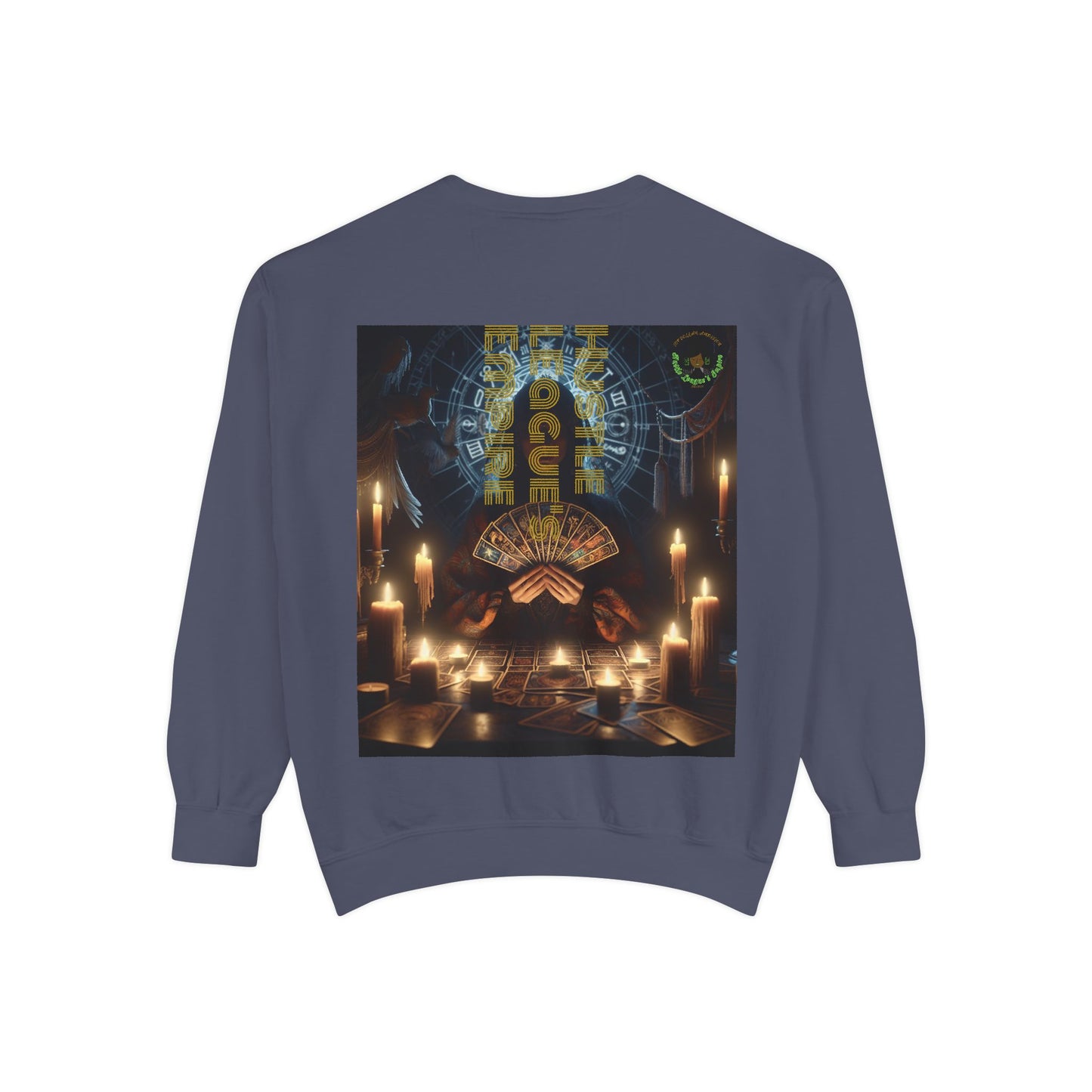 Mystic Candlelight Unisex Garment-Dyed Sweatshirt with Tarot Design