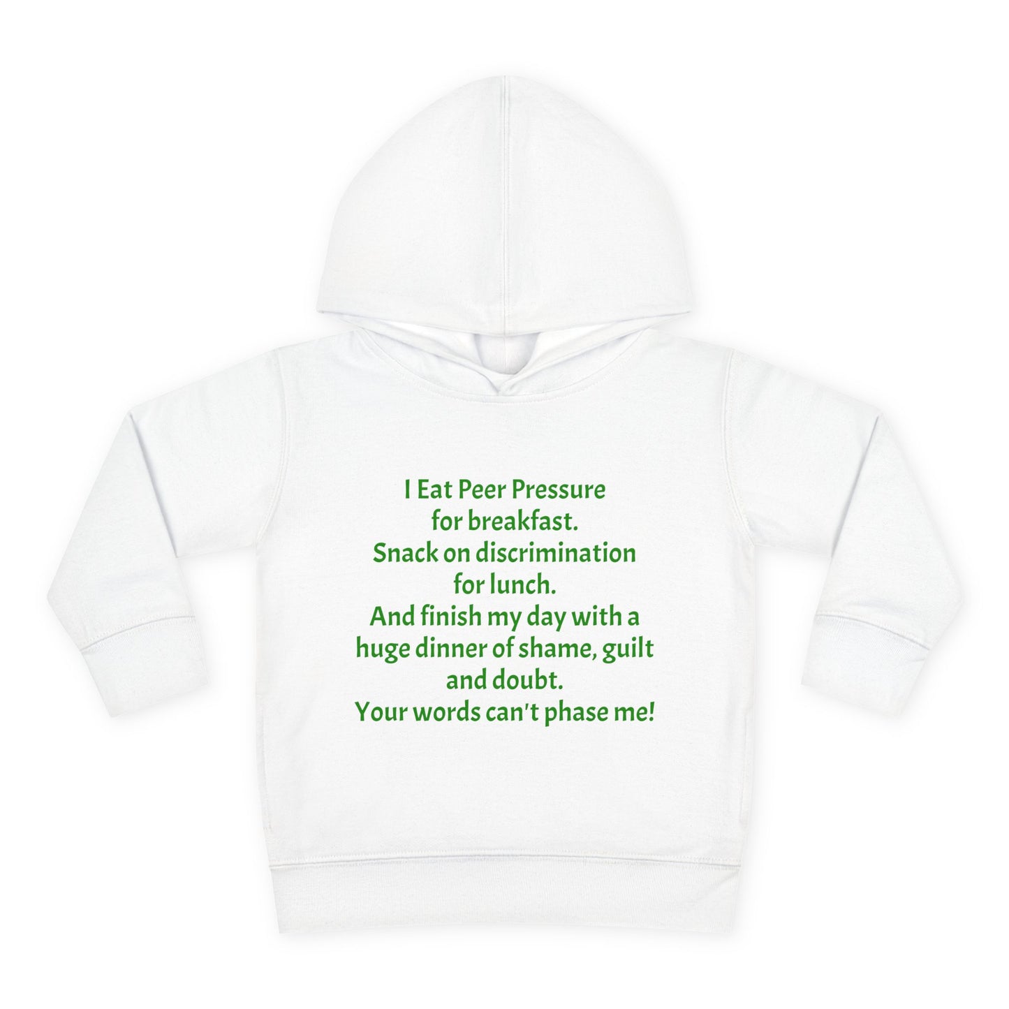 Empowering Toddler Fleece Hoodie - "I Eat Peer Pressure"