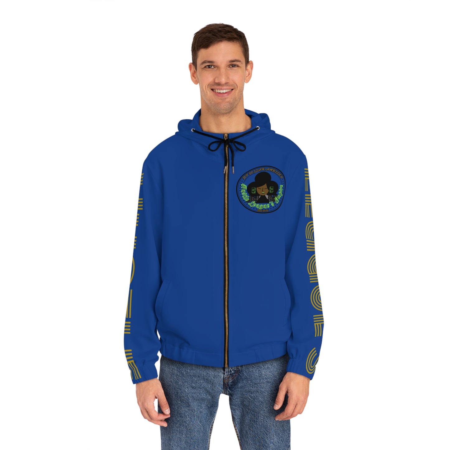 Dark Blue Full-Zip Hoodie for Men