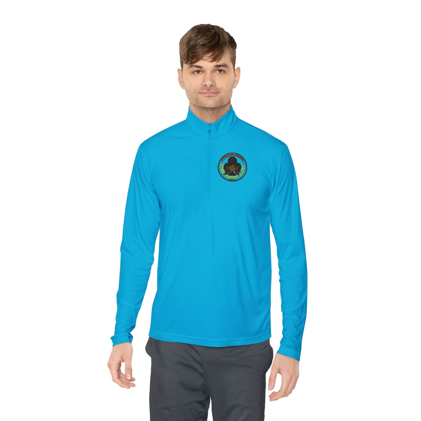 Unisex Quarter-Zip Pullover - Hustle Empire with Motivational Quotes