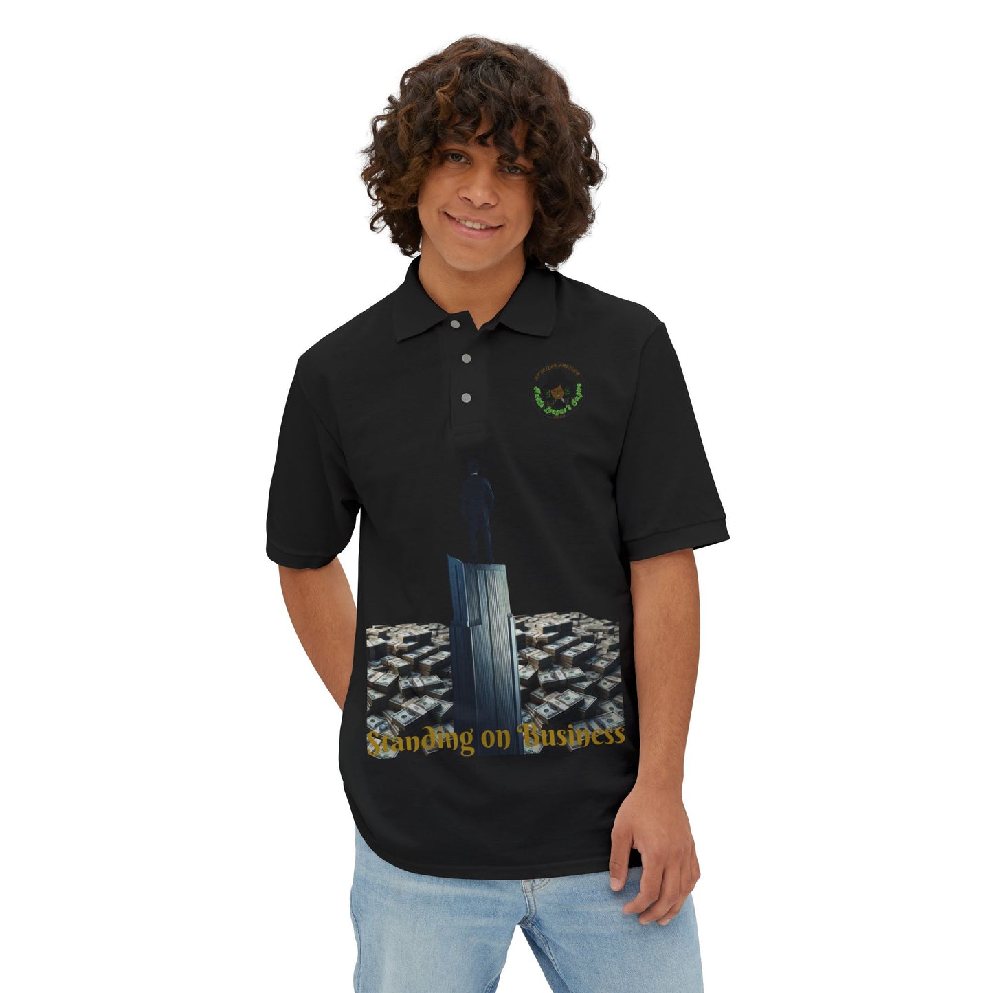 Polo de piqué para hombre Hustle & Grind - Estilo motivacional para emprendedores