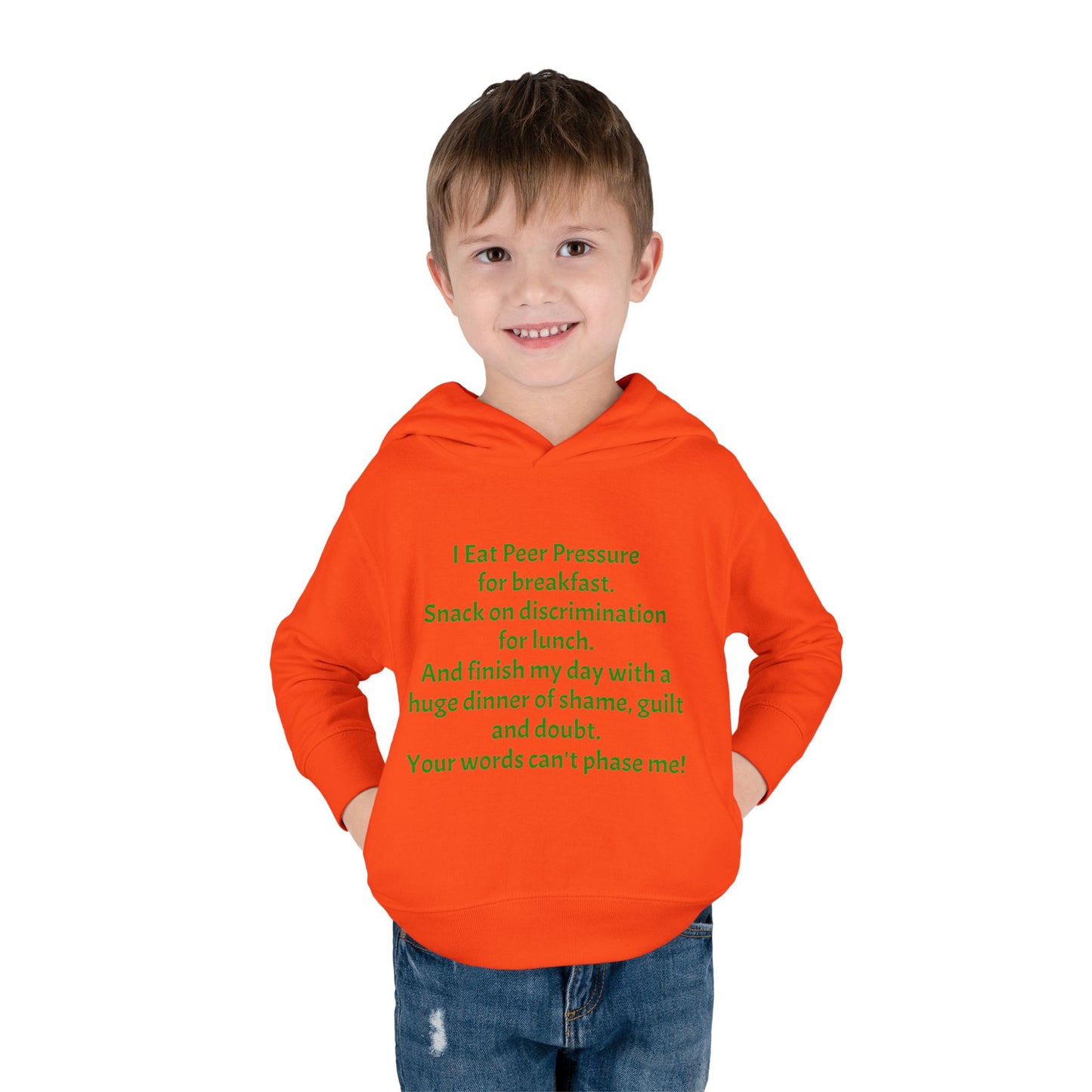 Empowering Toddler Fleece Hoodie - "I Eat Peer Pressure"