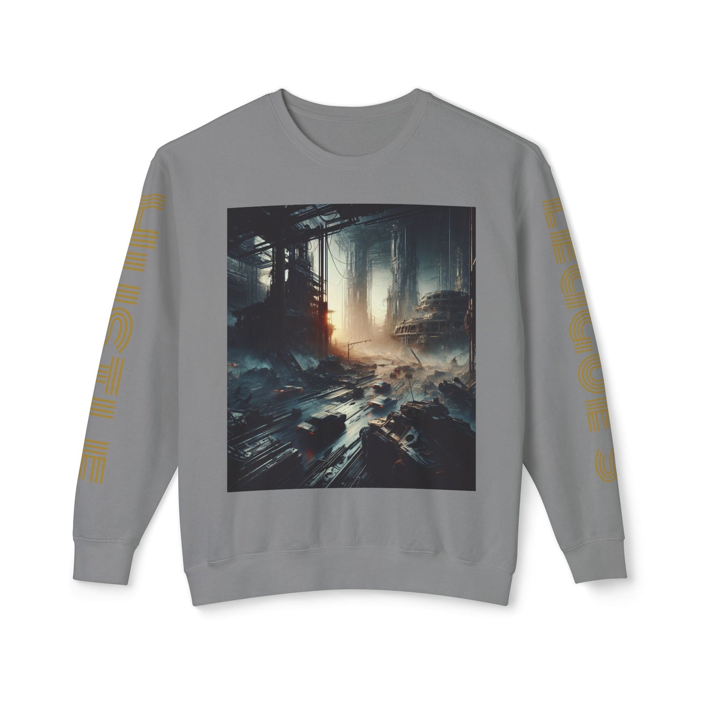Unisex Lightweight Crewneck Sweatshirt - 'Empire Hustle' Urban Art Design