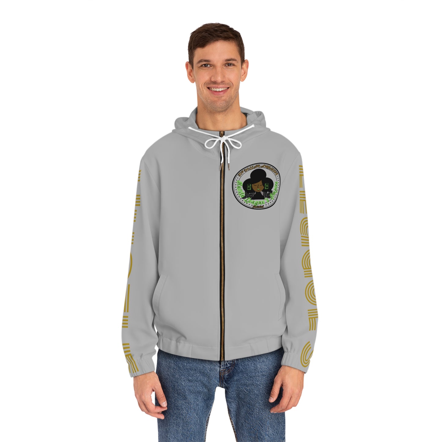 Gray Full-Zip Hoodie for Men