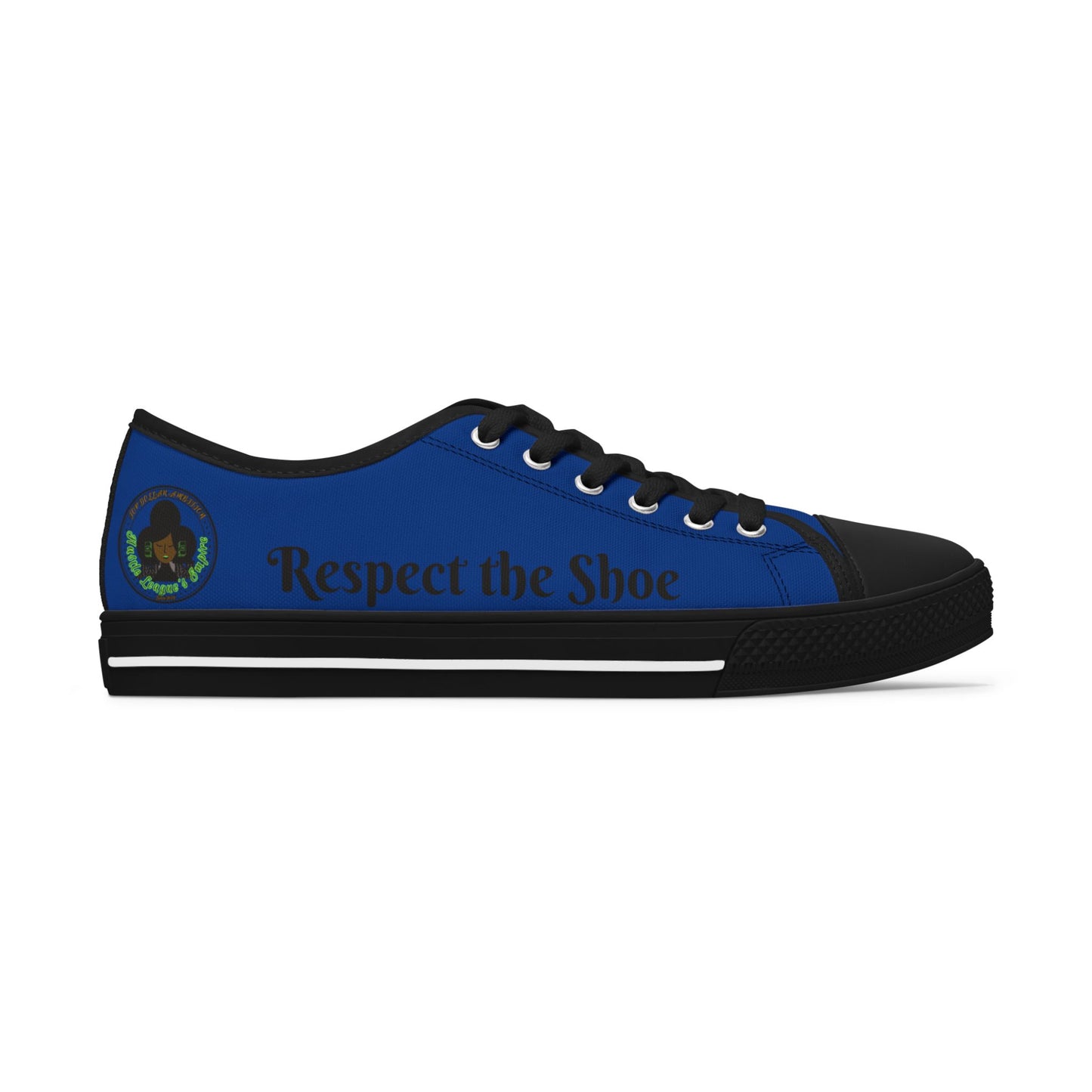 Blue HLE Women Low Top Sneakers - &Respect the Hustle Design