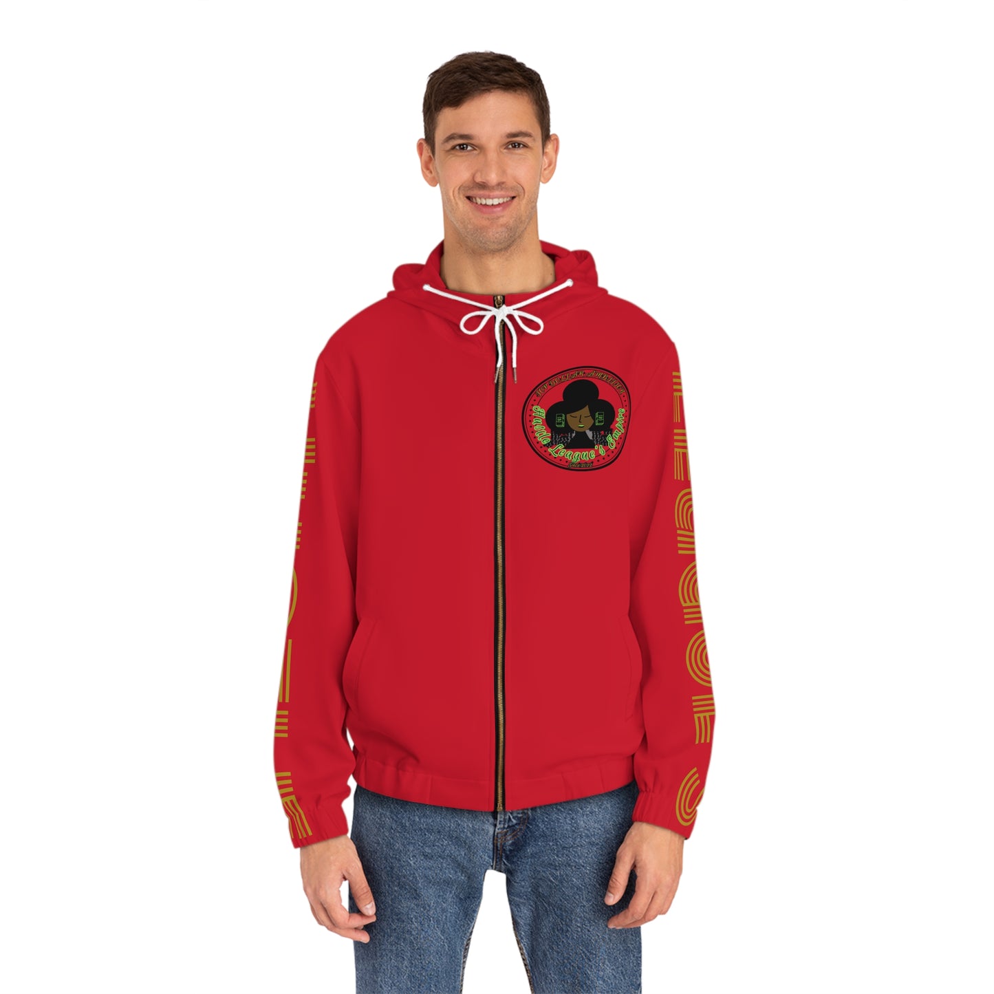 Dark Red Full-Zip Hoodie for Men