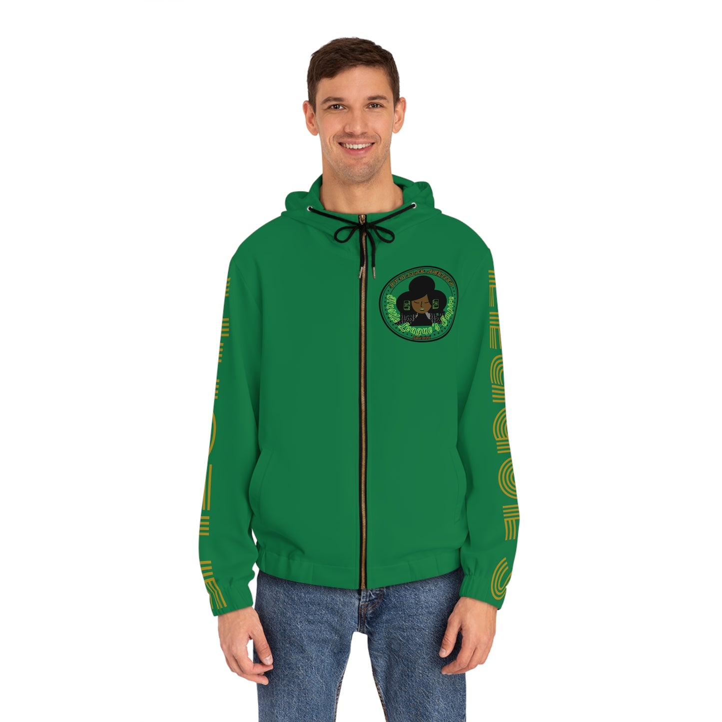 Green Full-Zip Hoodie for Men
