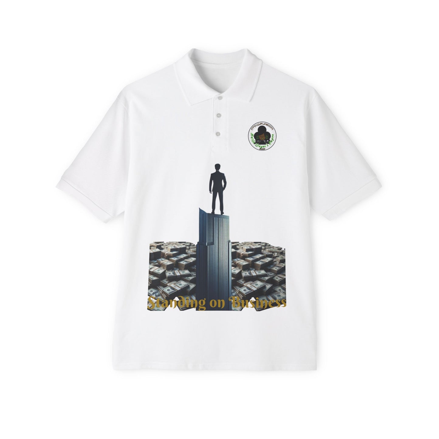 Polo de piqué para hombre Hustle & Grind - Estilo motivacional para emprendedores