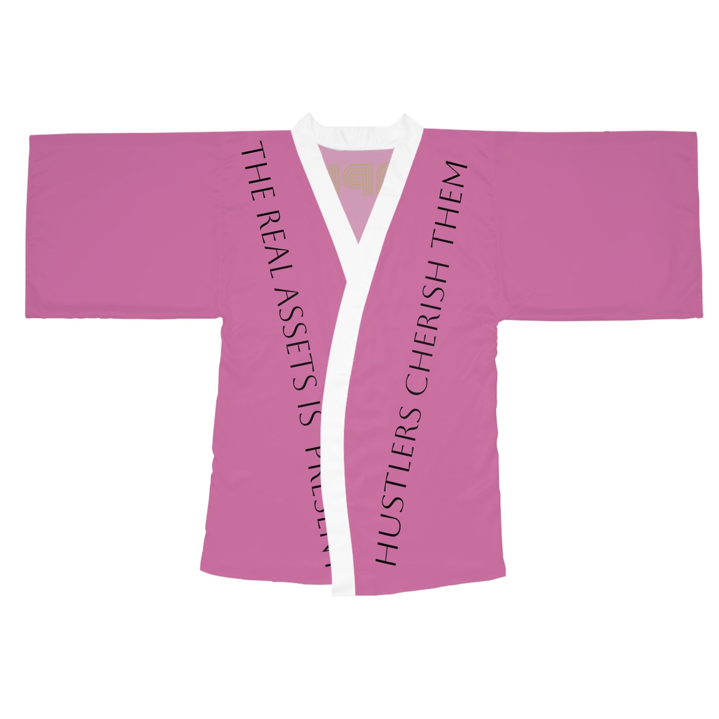 Light Pink HLE Long Sleeve Kimono Robe - Hustlers Cherish Them - Respect the Hustle - Perfect for Relaxation and Self-Care