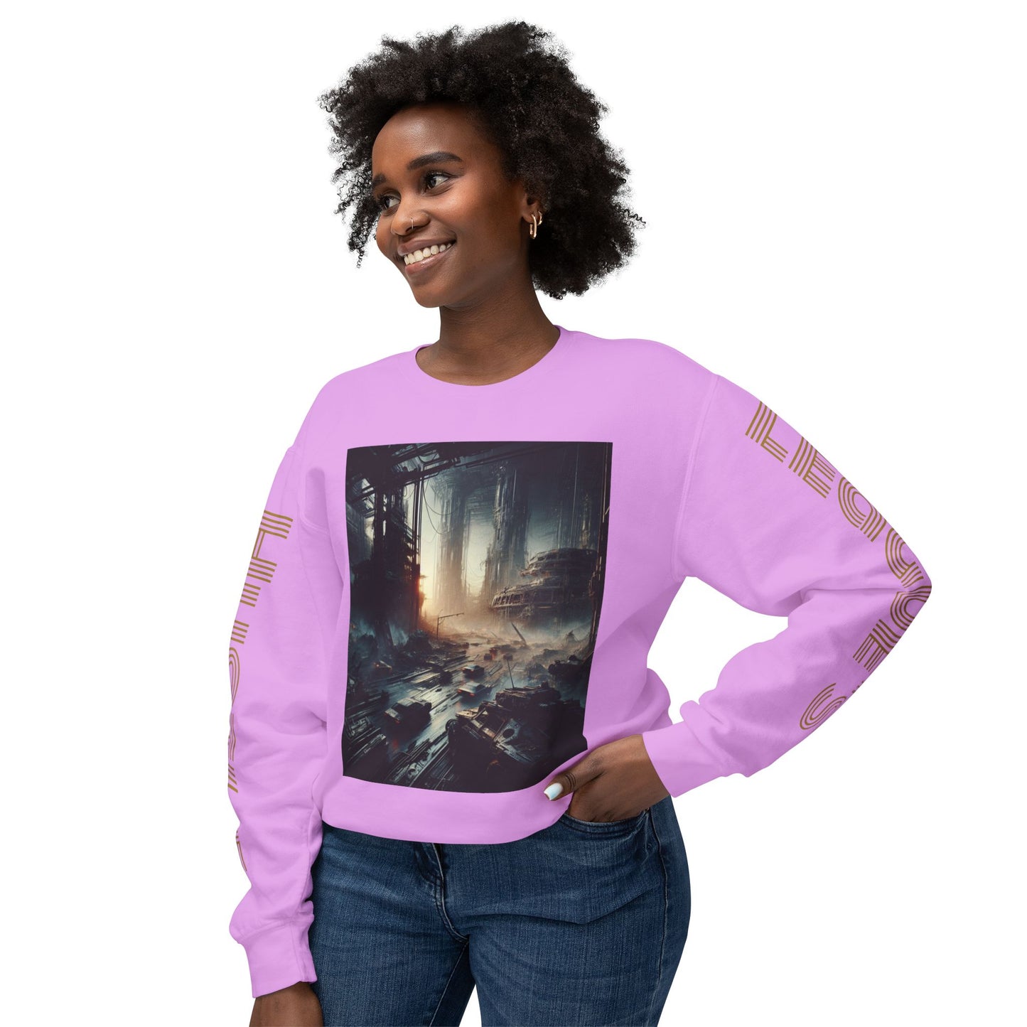 Unisex Lightweight Crewneck Sweatshirt - 'Empire Hustle' Urban Art Design