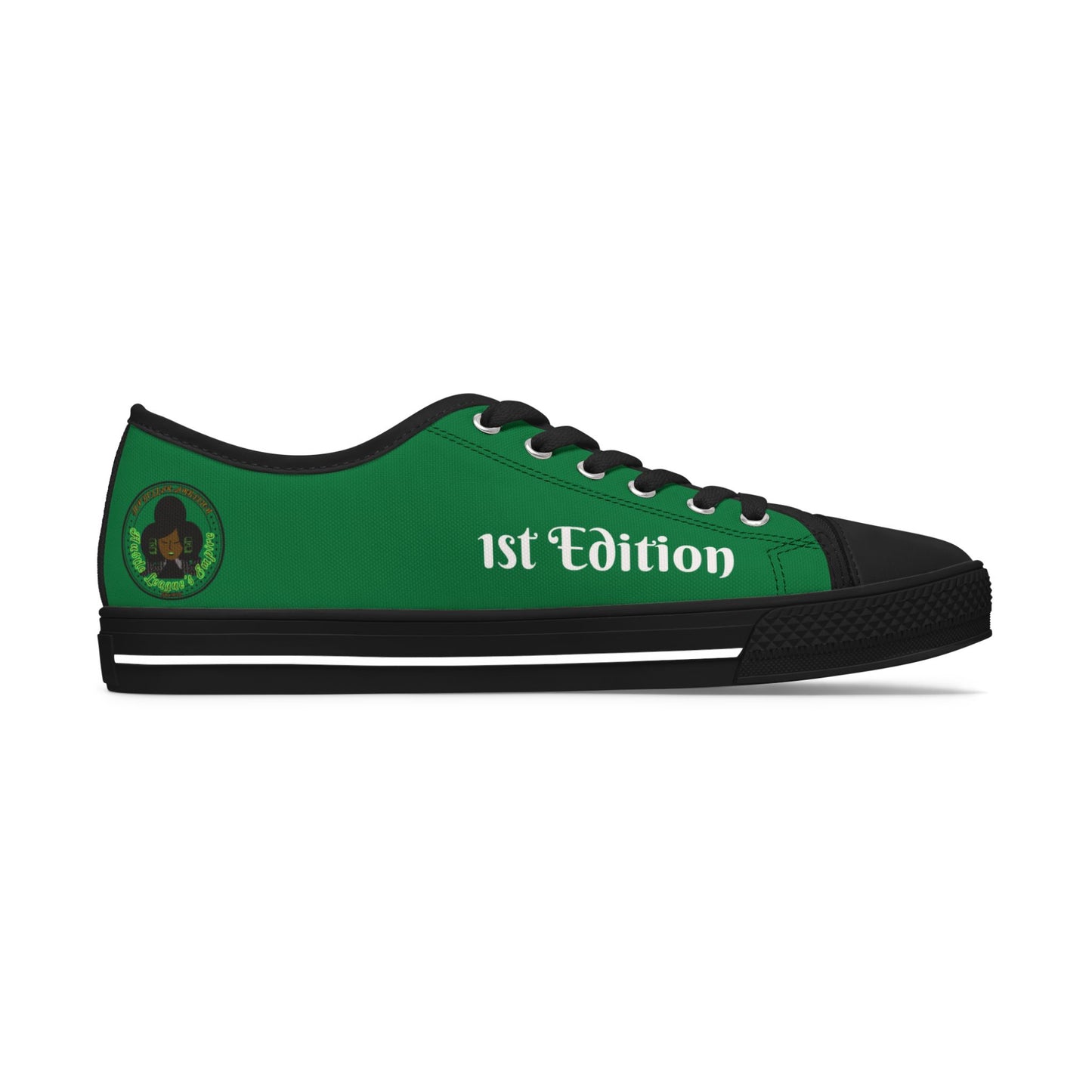 Green HLE Women Low Top Sneakers - &Respect the Hustle Design