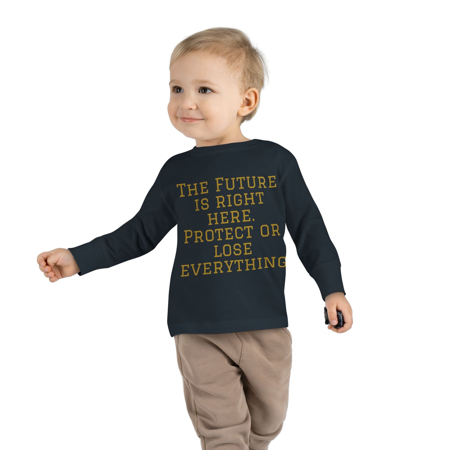 Camiseta de manga larga para niños pequeños: "El futuro está aquí" y "El imperio de la Hustle League"