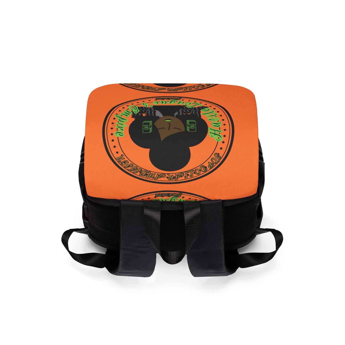 Vibrant Orange Casual Shoulder Backpack - Bold HLE Design