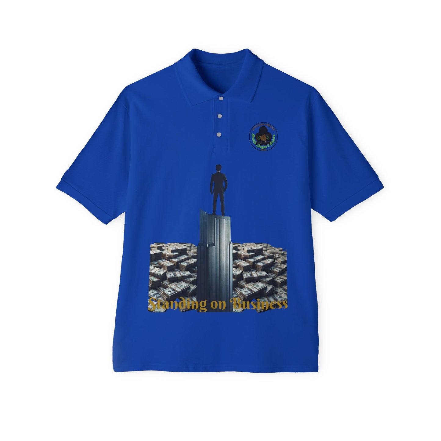 Polo de piqué para hombre Hustle & Grind - Estilo motivacional para emprendedores