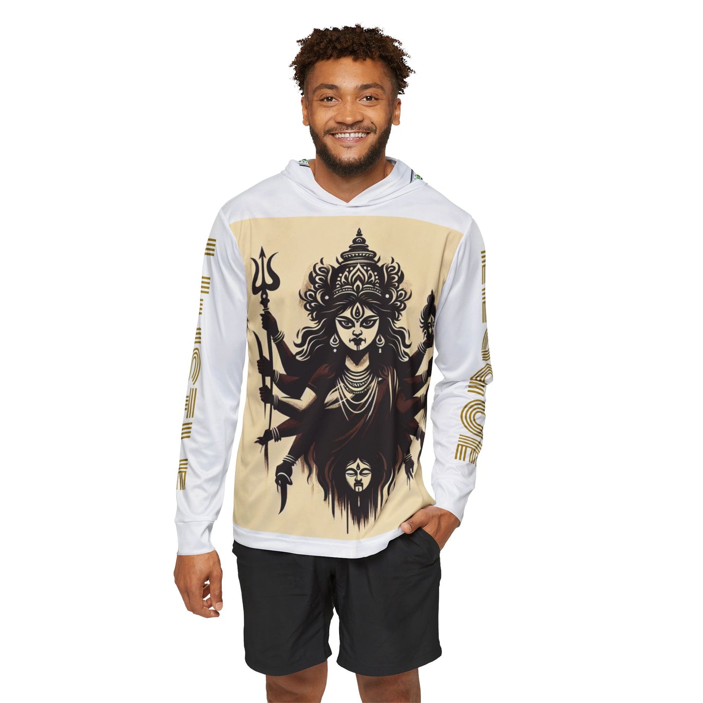 HLE Men's Sports Warmup Hoodie with Goddess Design - Perfect for Athletes and Spiritual Seekers