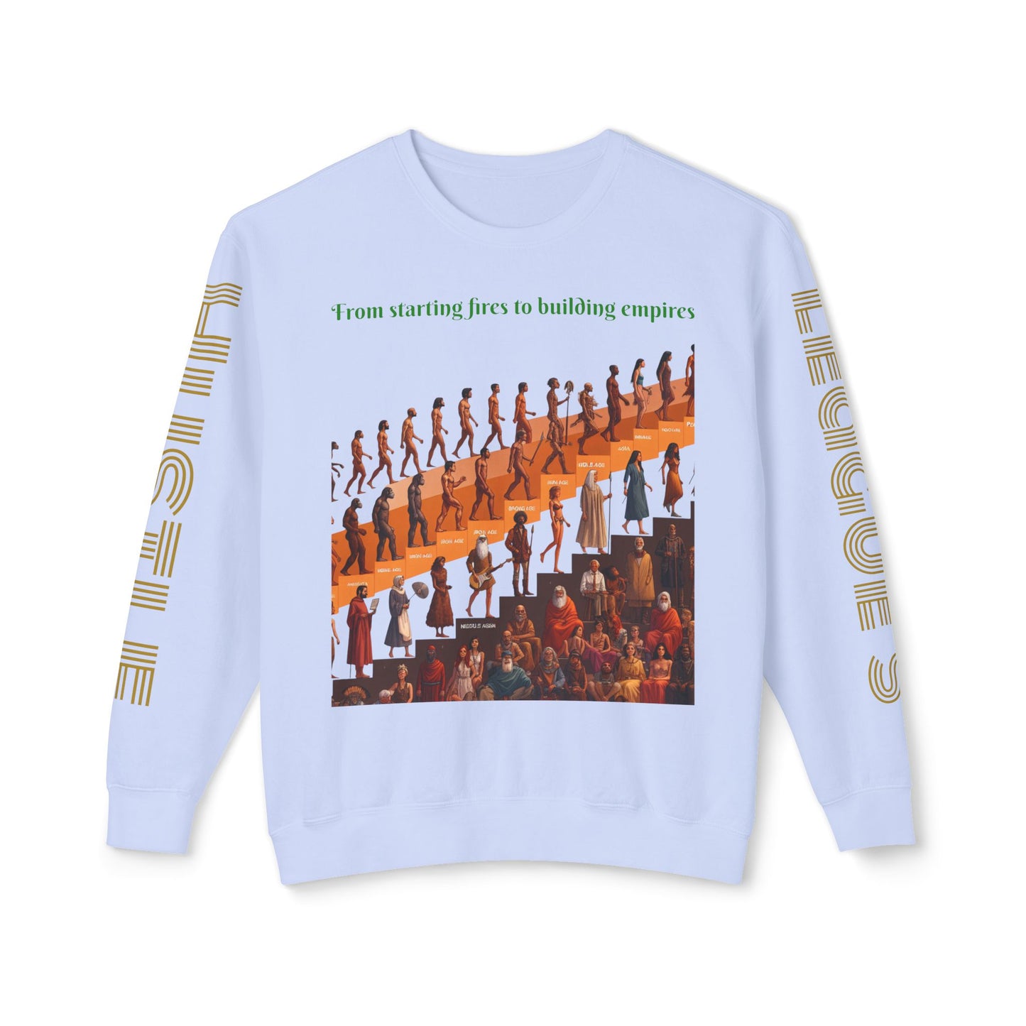 Sudadera unisex ligera con cuello redondo de HLE: de iniciar incendios a construir imperios