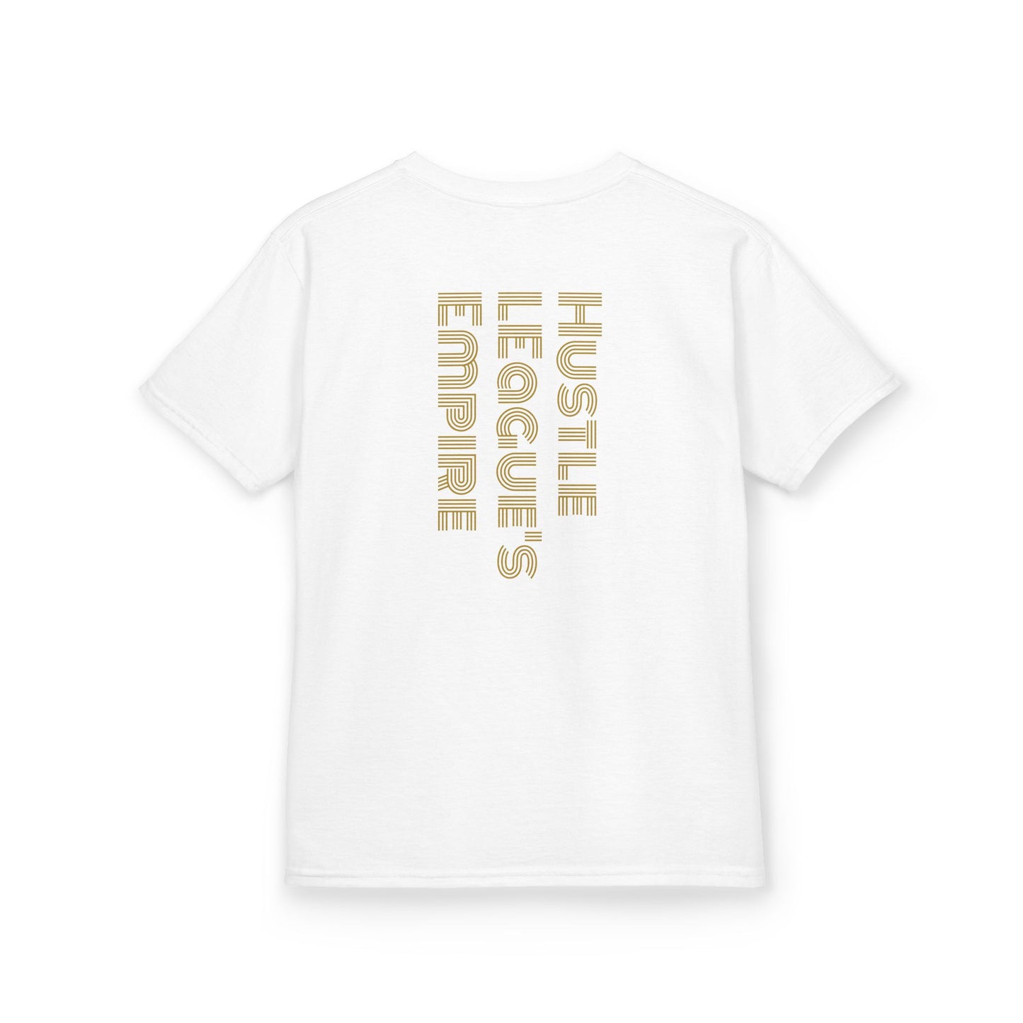 Kids Heavy Cotton™ Tee - Heart Design & Hustle Empire Quote Tee for Young Trendsetters